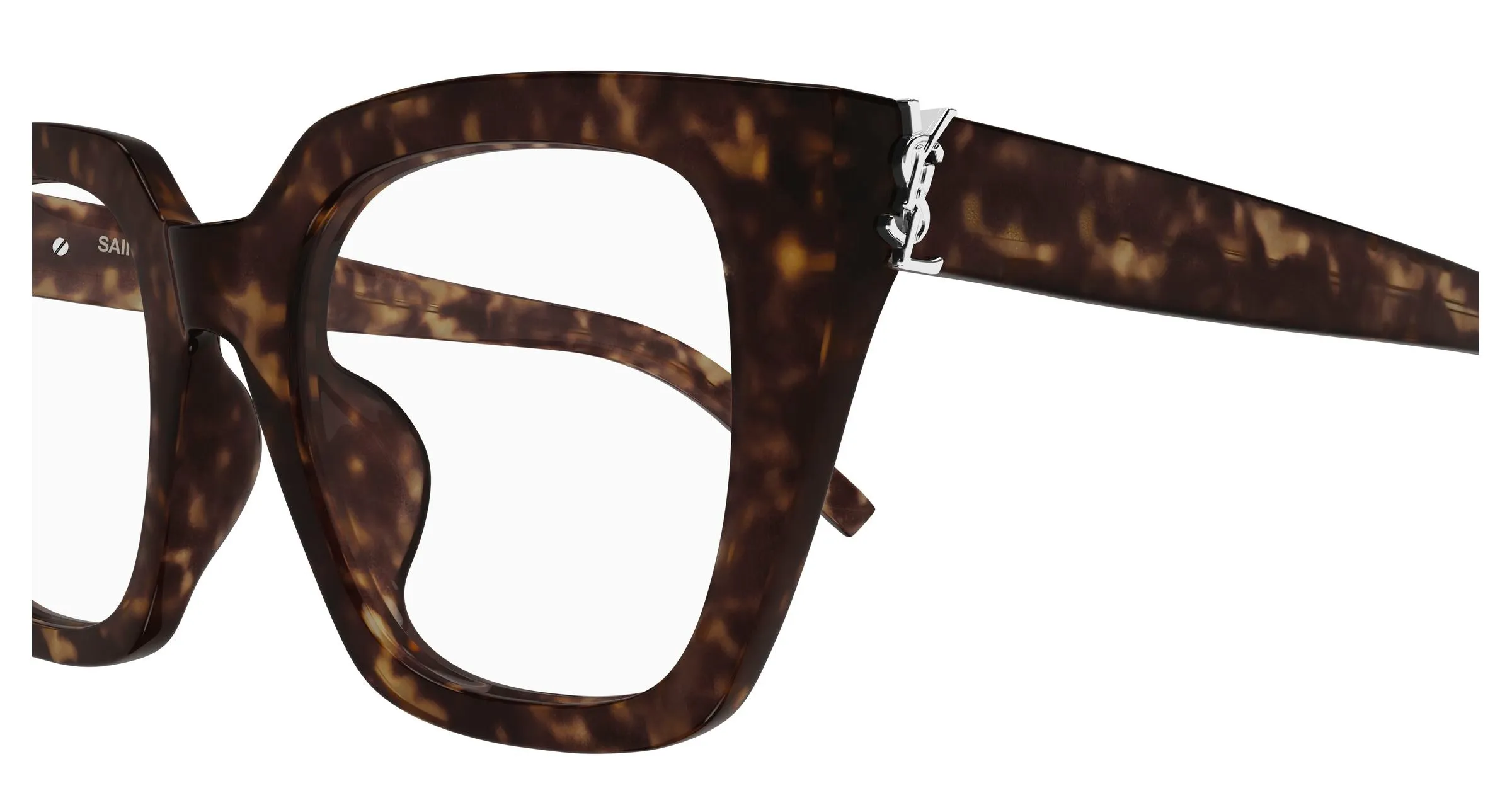 SAINT LAURENT SL M143 OPT 002 Montature da vista Acetato Havana Trasparente Cat Eye ["Antiriflesso"] - immagine 3
