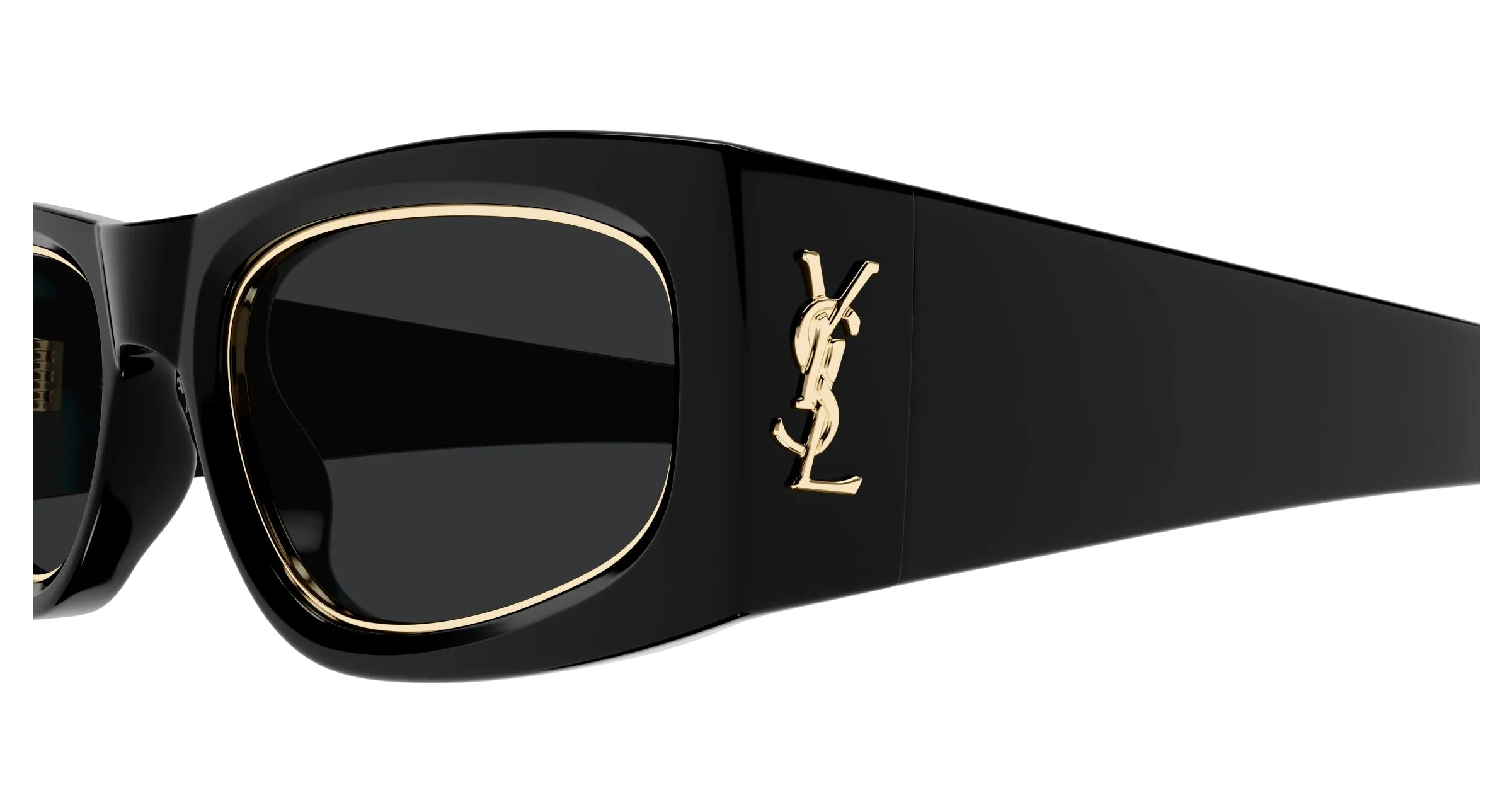 SAINT LAURENT SL M140 RIM 001 Occhiali da sole Acetato Nero Nero Squadrata - immagine 3