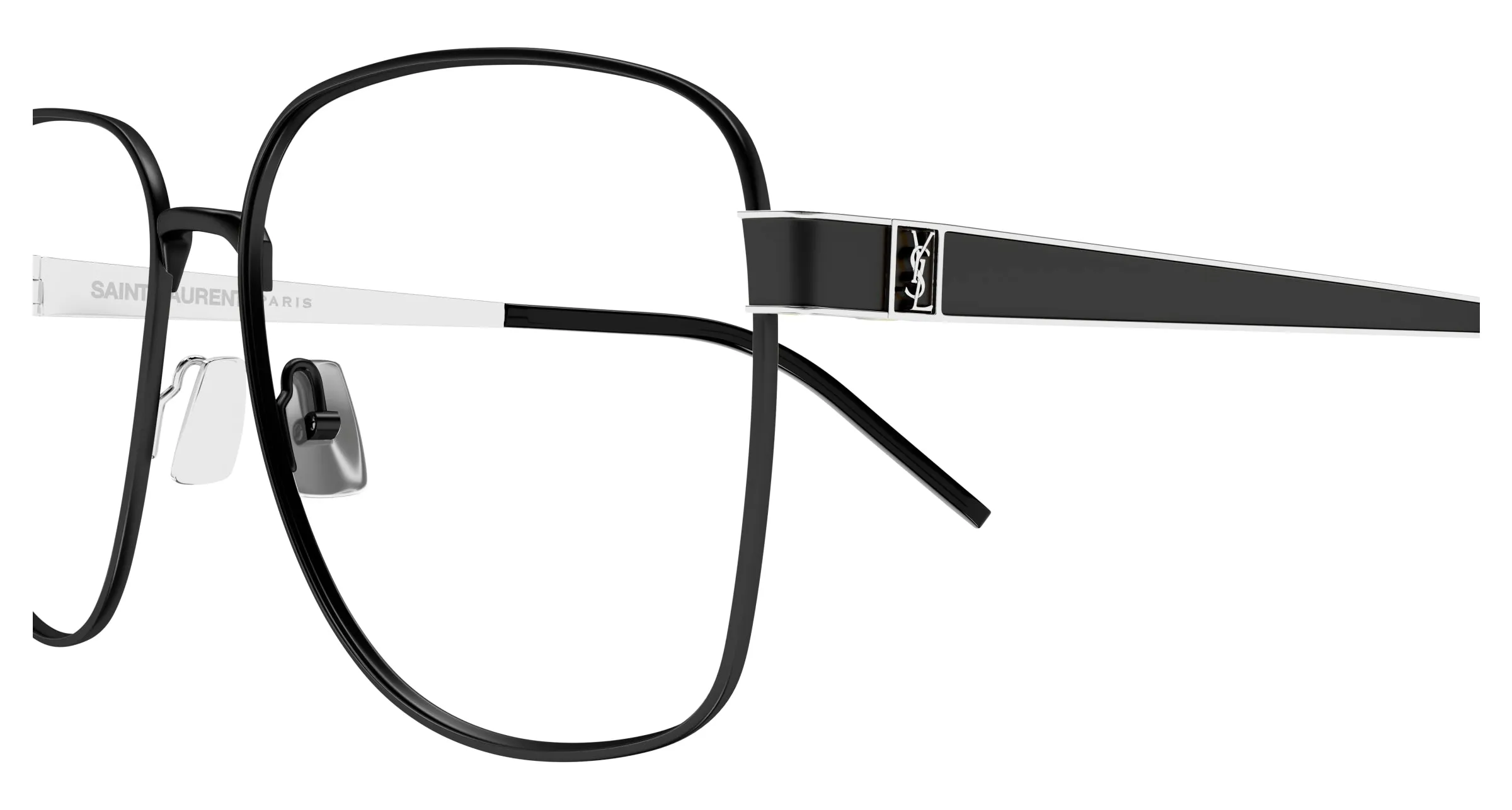 SAINT LAURENT SL M134 001 Montature da vista Metallo Nero Trasparente Rotonda ["Antiriflesso"] - immagine 3