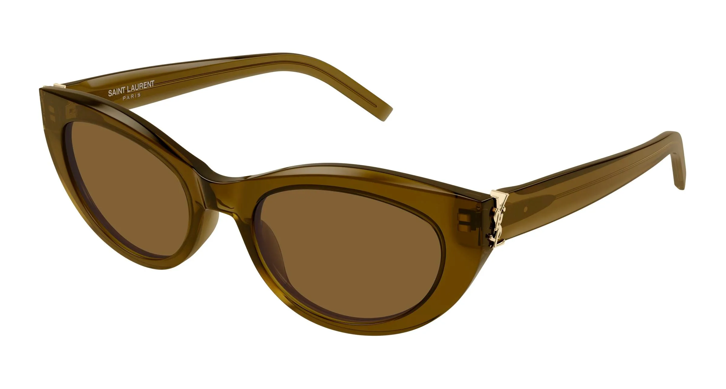 SAINT LAURENT SL M115 006 Occhiali da sole Acetato Marrone Marrone Cat Eye - immagine 1
