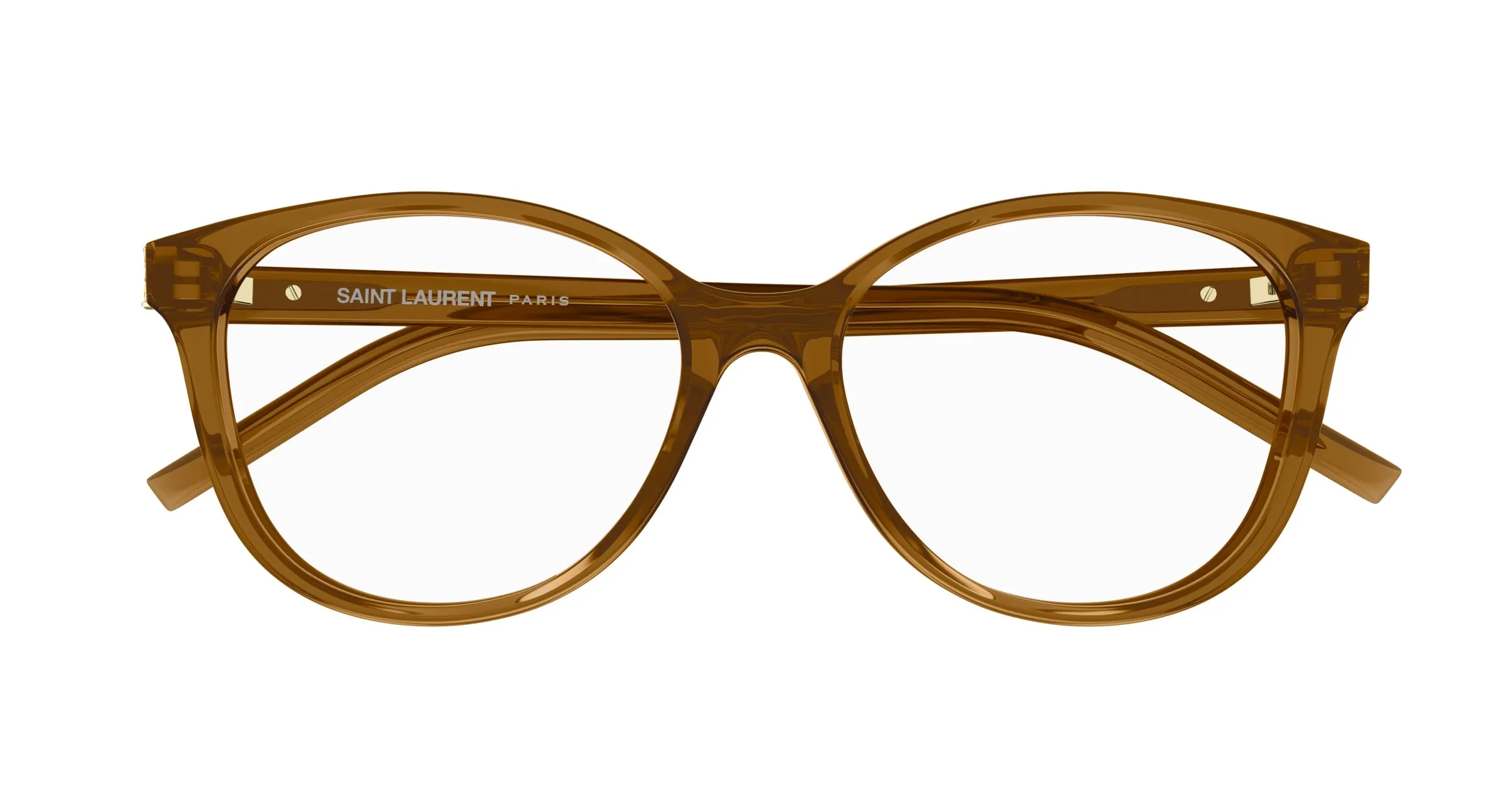 SAINT LAURENT SL M112 006 Montature da vista Acetato Marrone Trasparente Rotonda ["Antiriflesso"] - immagine 2