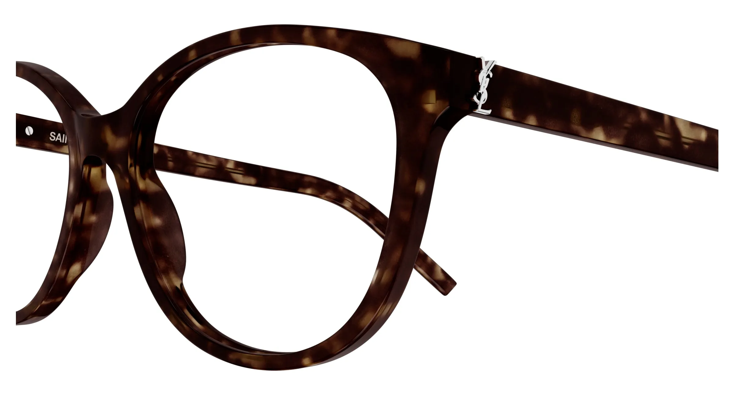 SAINT LAURENT SL M112 005 Montature da vista Acetato Havana Trasparente Rotonda ["Antiriflesso"] - immagine 3