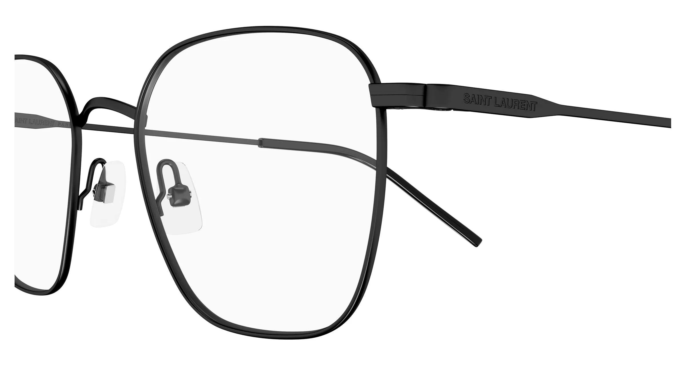SAINT LAURENT SL 852 004 Montature da vista Metallo Nero Trasparente Rotonda - immagine 3