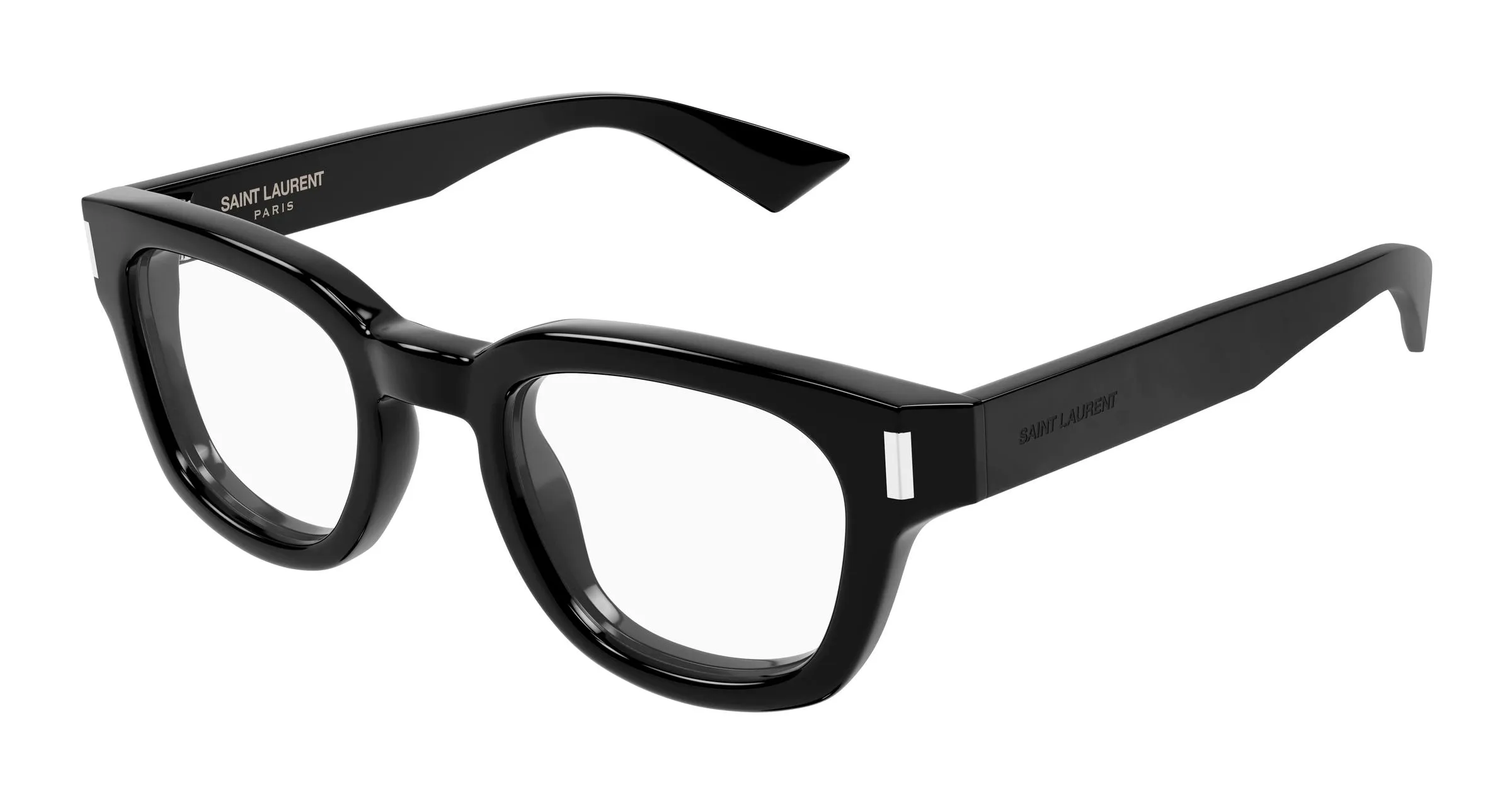 SAINT LAURENT SL 838 OPT 001 Montature da vista Acetato Nero Trasparente Rotonda - immagine 1