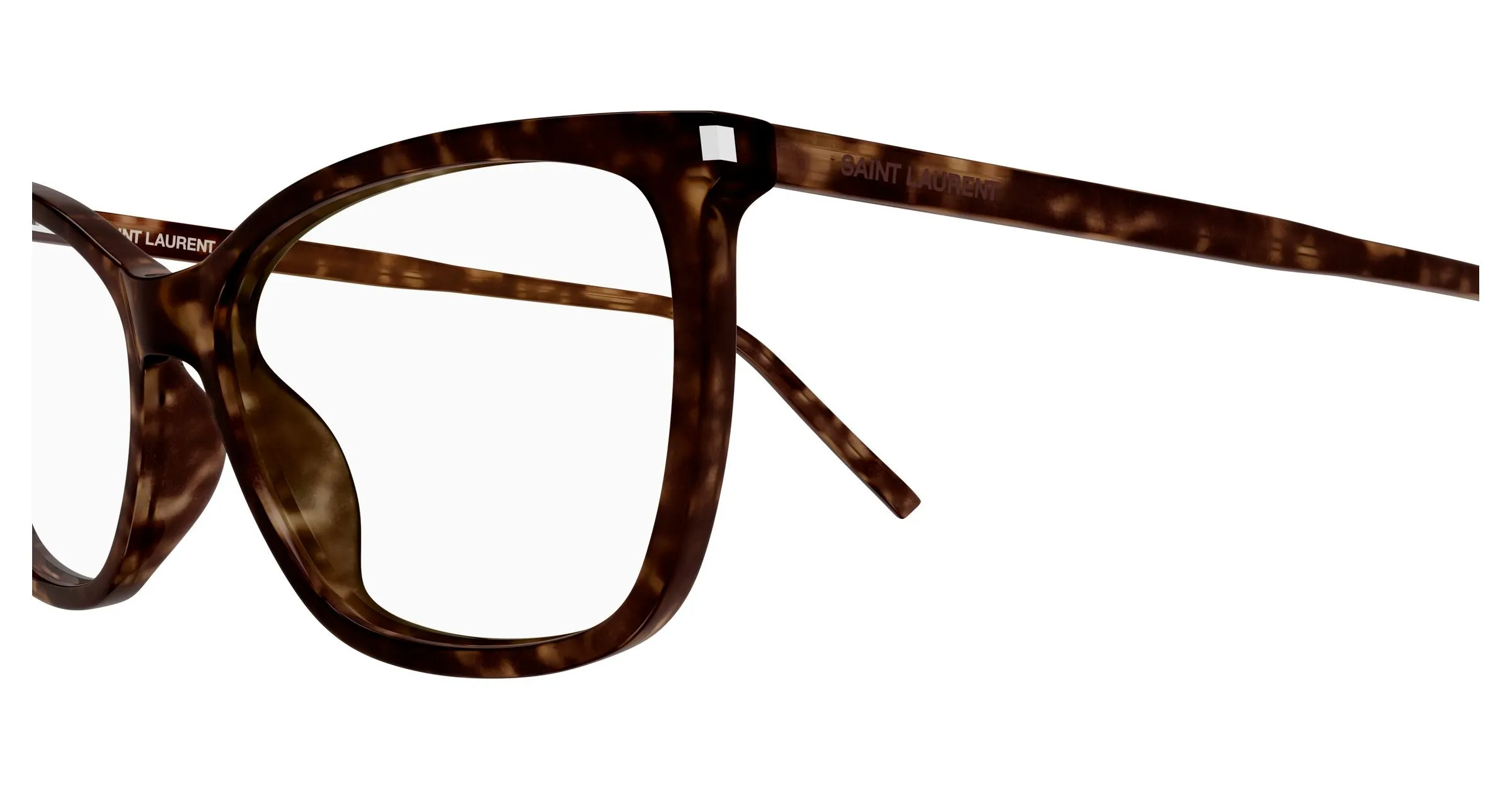 SAINT LAURENT SL 834 006 Montature da vista Acetato Havana Trasparente Cat Eye ["Antiriflesso"] - immagine 3