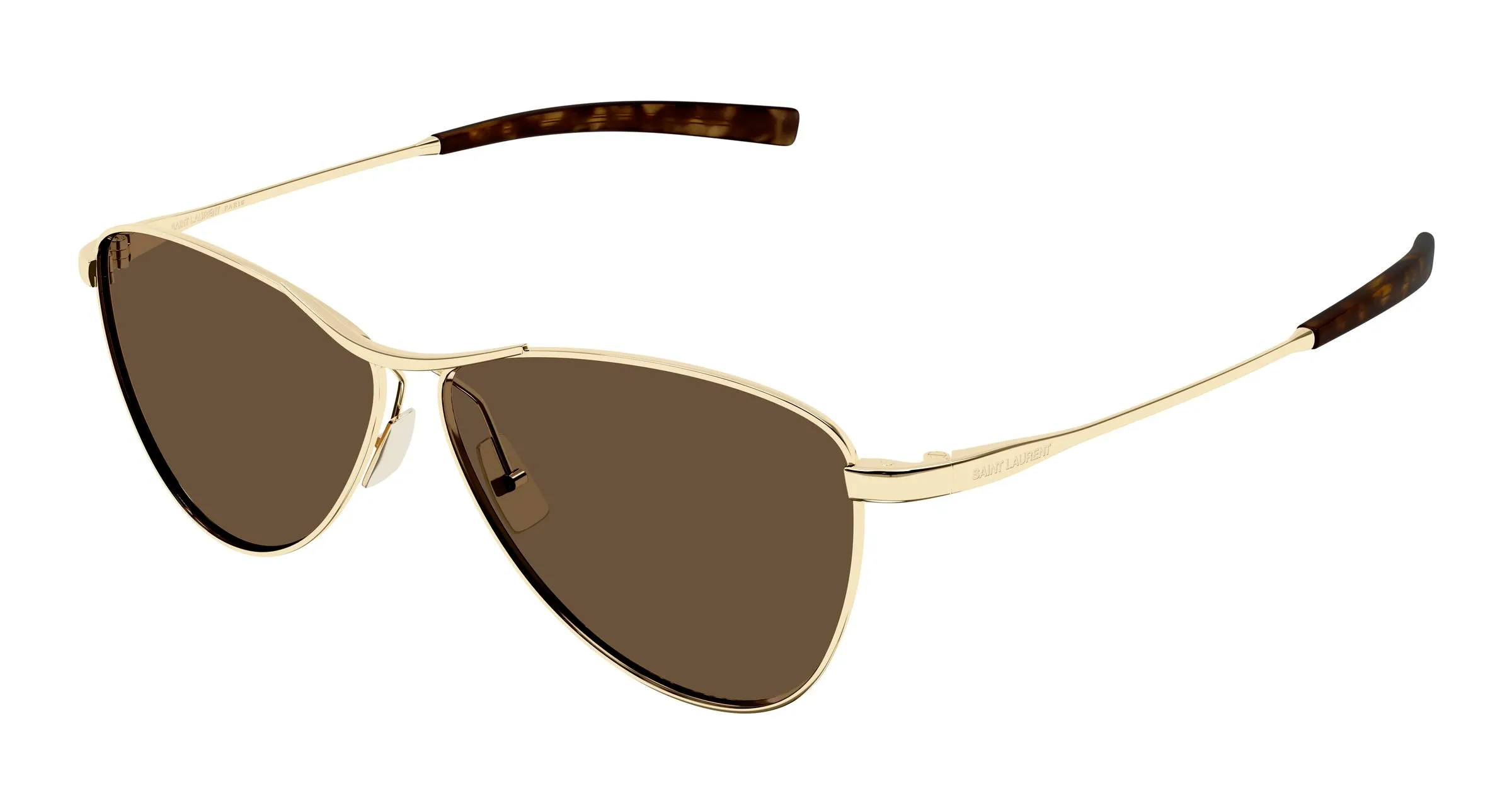 SAINT LAURENT SL 831 VESPER 005 Occhiali da sole Metallo Oro Marrone Pilot - immagine 1