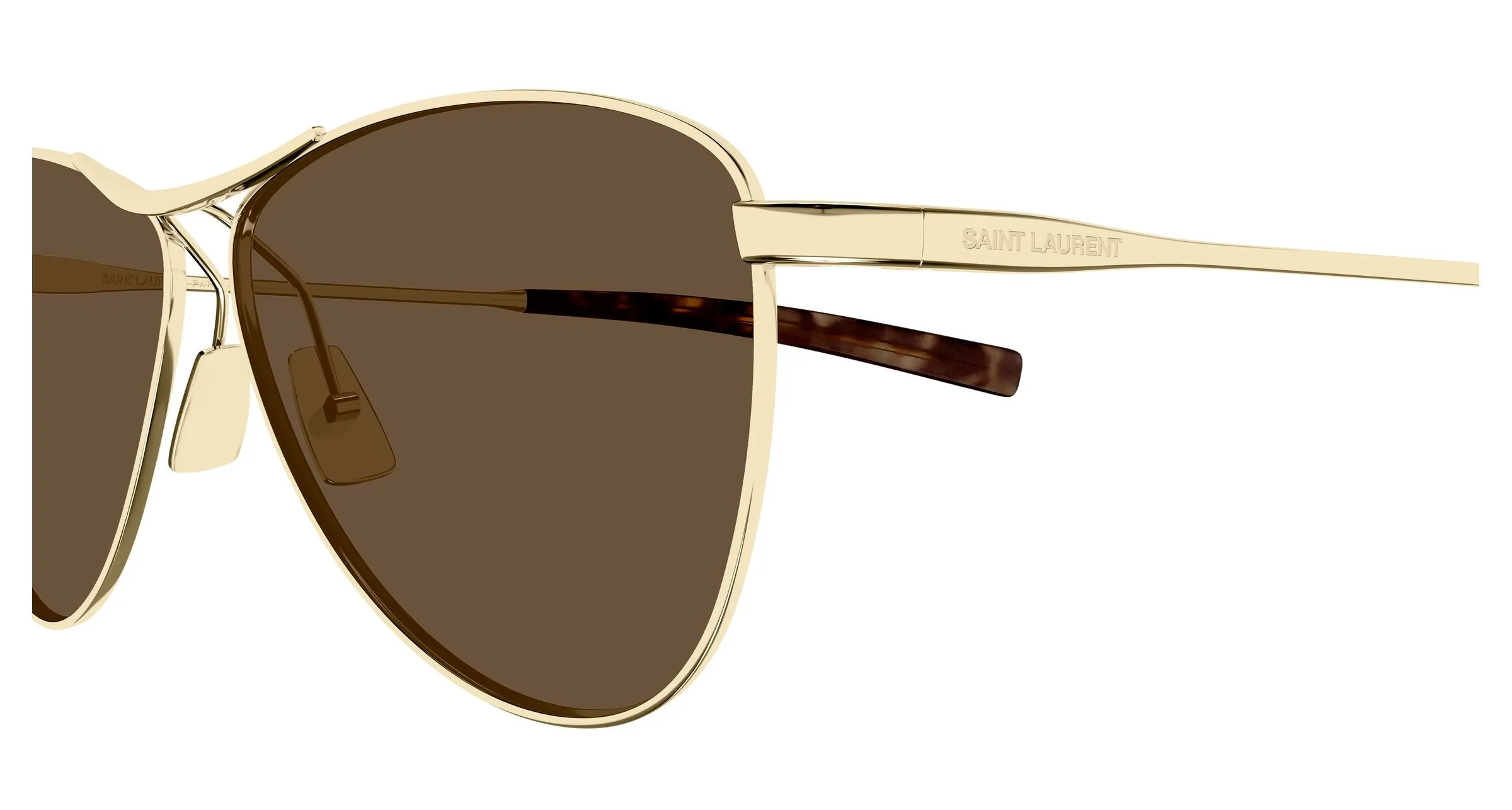 SAINT LAURENT SL 831 VESPER 005 Occhiali da sole Metallo Oro Marrone Pilot - immagine 3