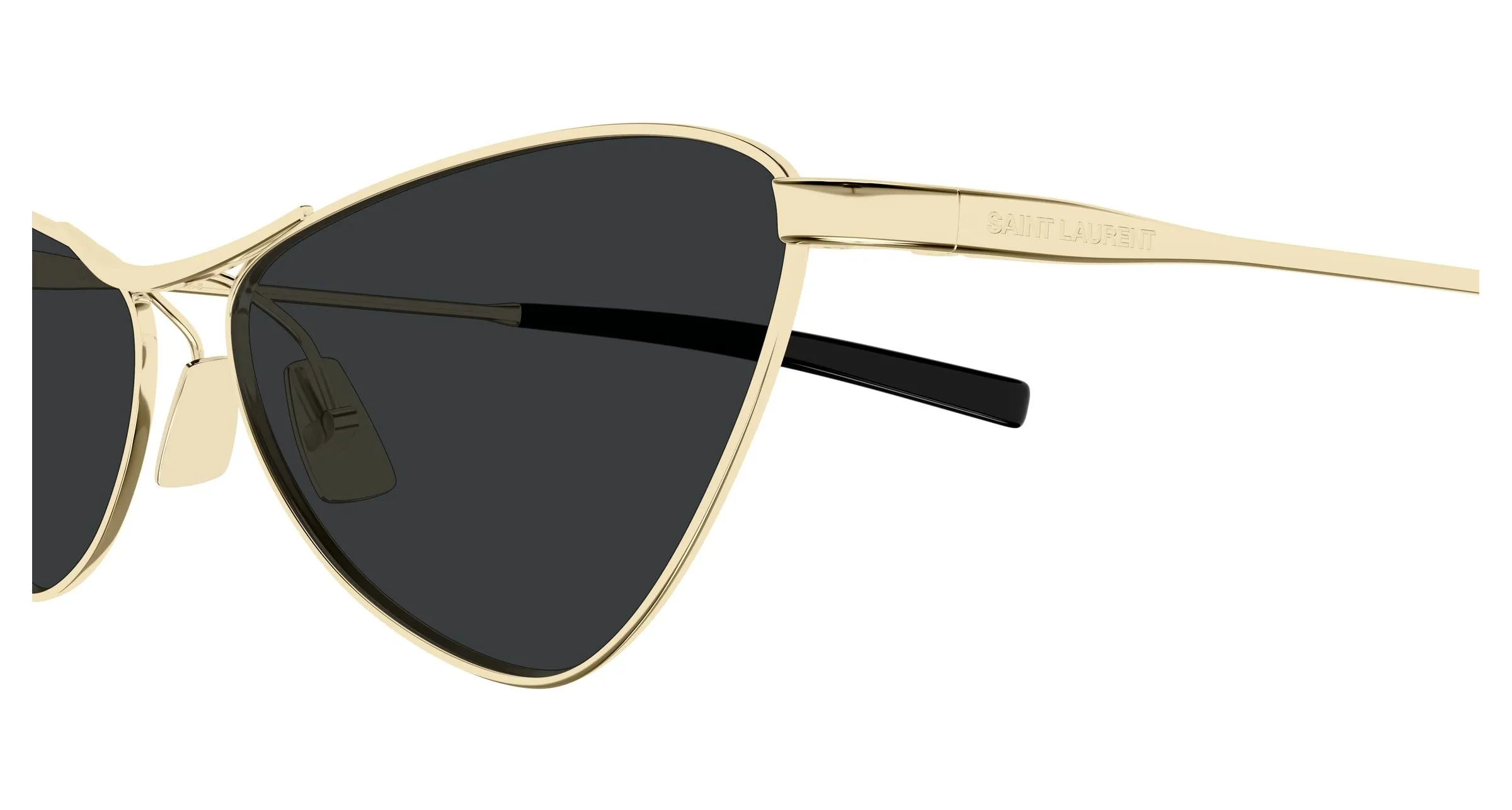 SAINT LAURENT SL 830 002 Occhiali da sole Metallo Oro Nero Cat Eye - immagine 3