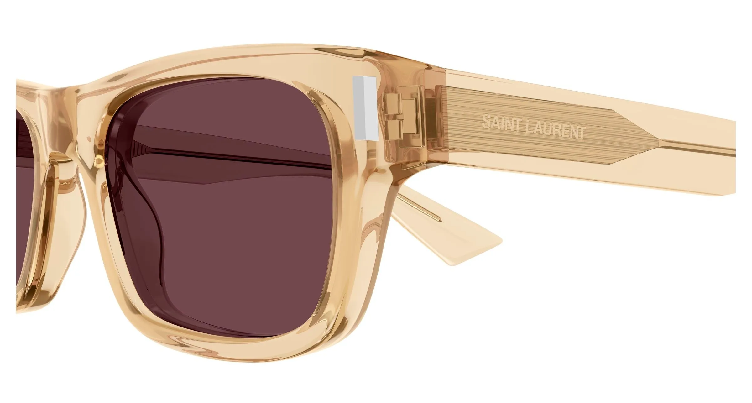 SAINT LAURENT SL 83 005 Occhiali da sole Acetato Giallo Viola Squadrata - immagine 3