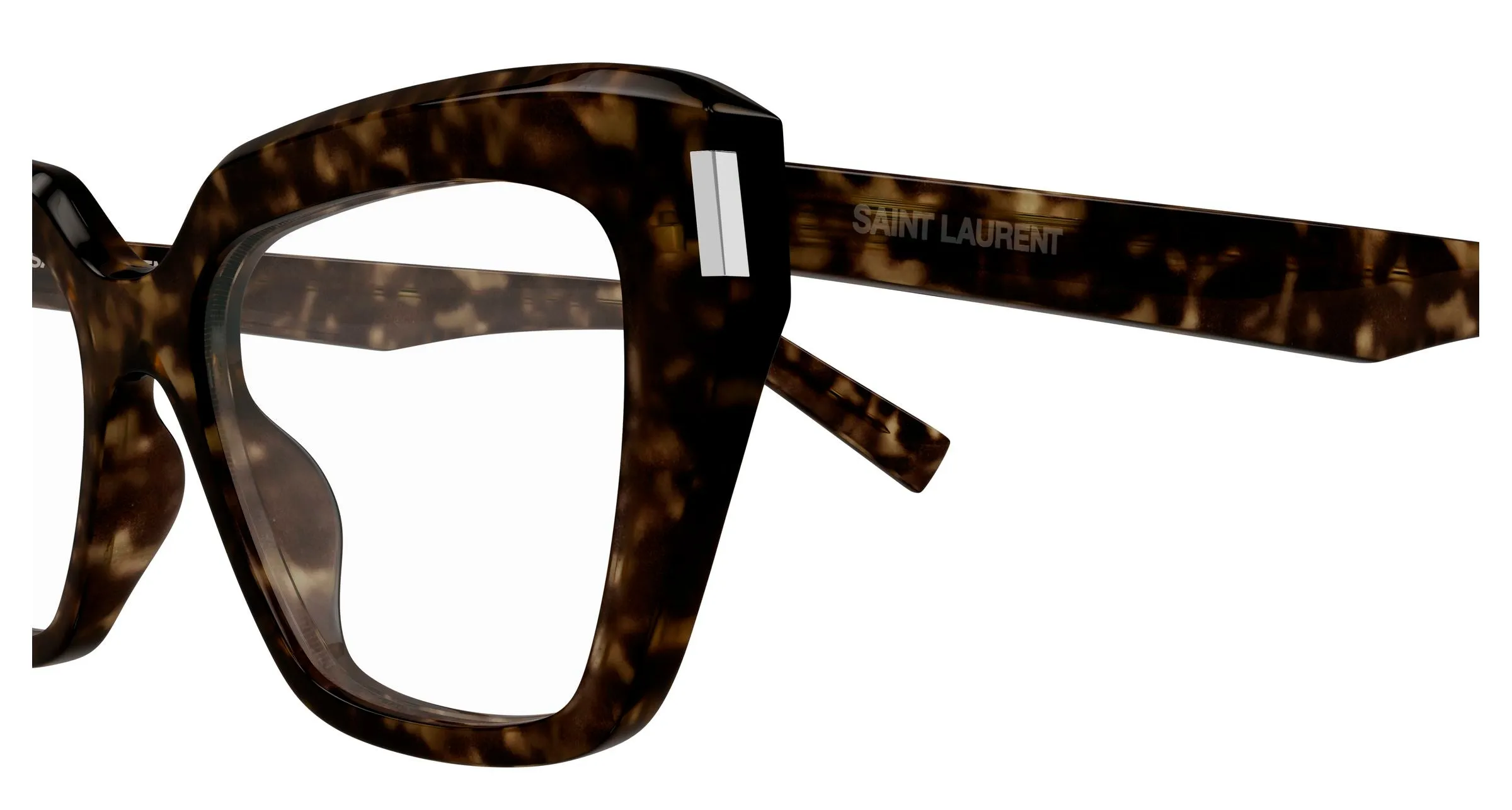 SAINT LAURENT SL 829 002 Montature da vista Acetato Havana Trasparente Cat Eye ["Antiriflesso"] - immagine 3