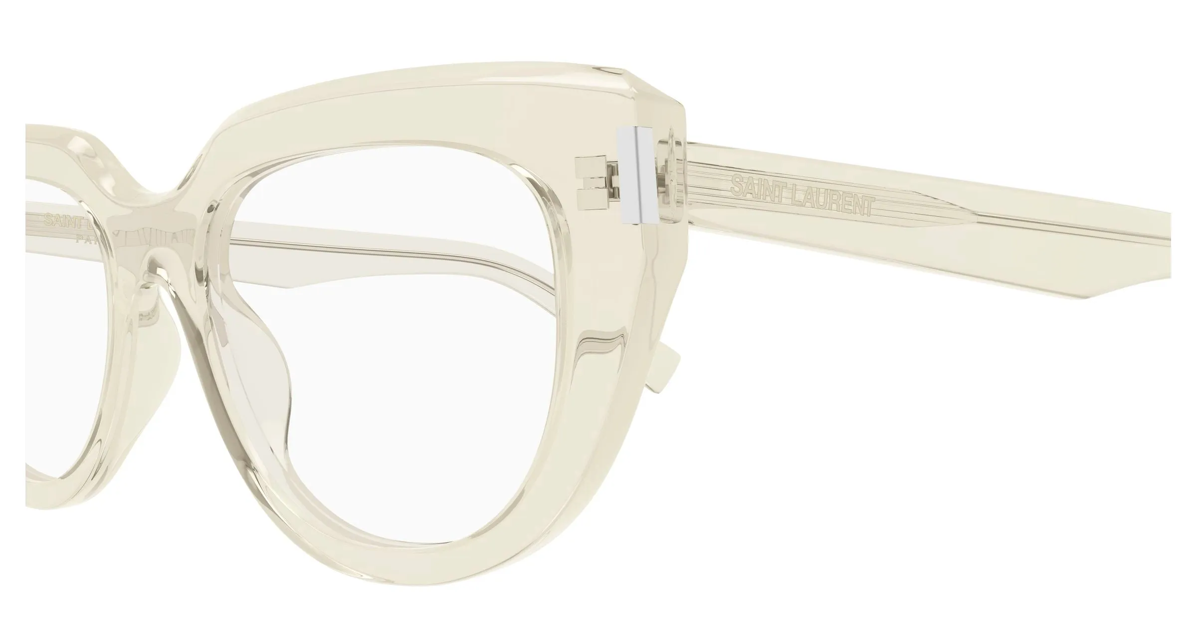 SAINT LAURENT SL 828 004 Montature da vista Acetato Giallo Trasparente Cat Eye ["Antiriflesso"] - immagine 3