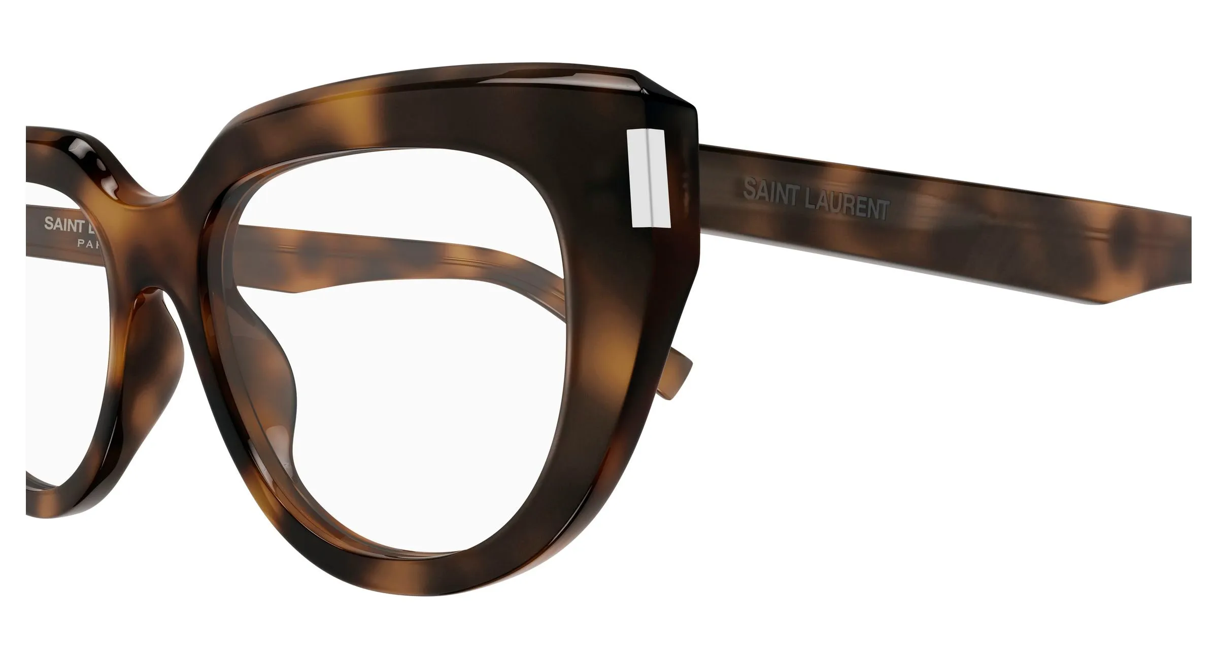 SAINT LAURENT SL 828 003 Montature da vista Acetato Havana Trasparente Cat Eye ["Antiriflesso"] - immagine 3