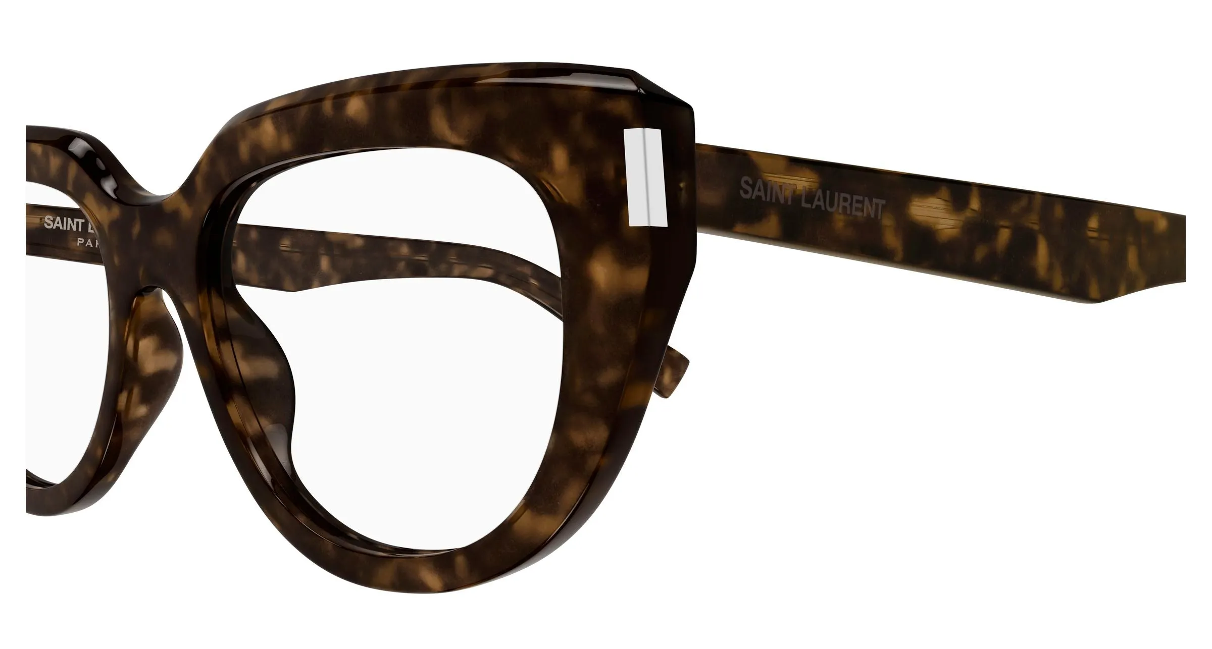 SAINT LAURENT SL 828 002 Montature da vista Acetato Havana Trasparente Cat Eye ["Antiriflesso"] - immagine 3