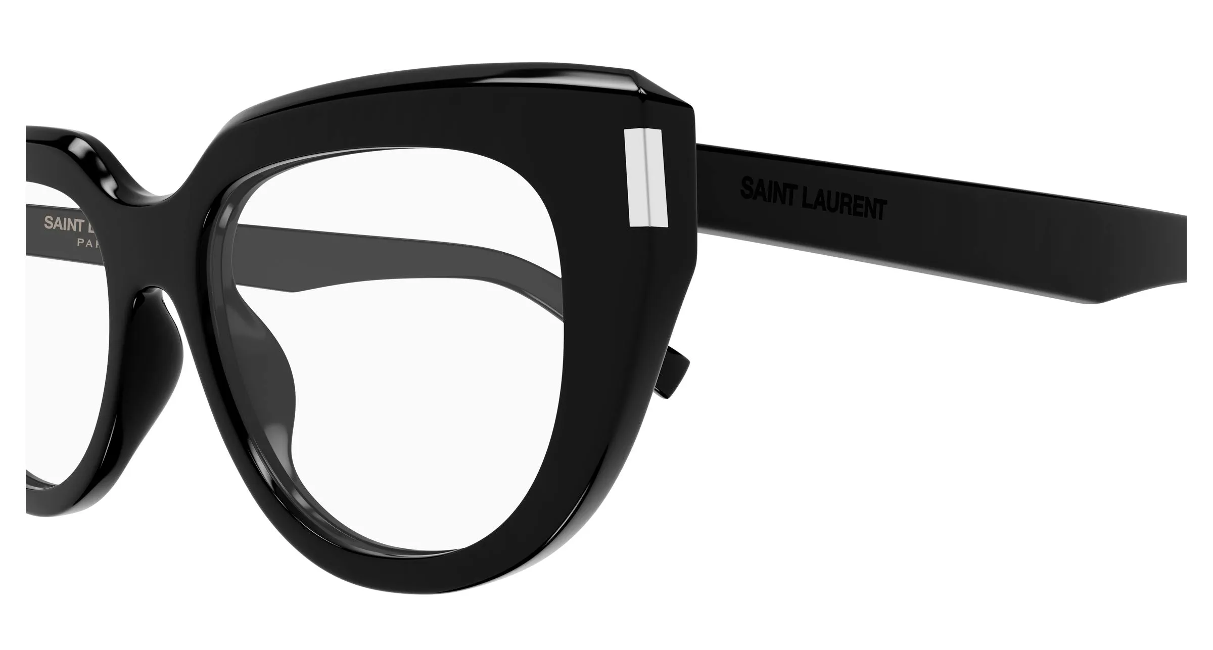 SAINT LAURENT SL 828 001 Montature da vista Acetato Nero Trasparente Cat Eye ["Antiriflesso"] - immagine 3