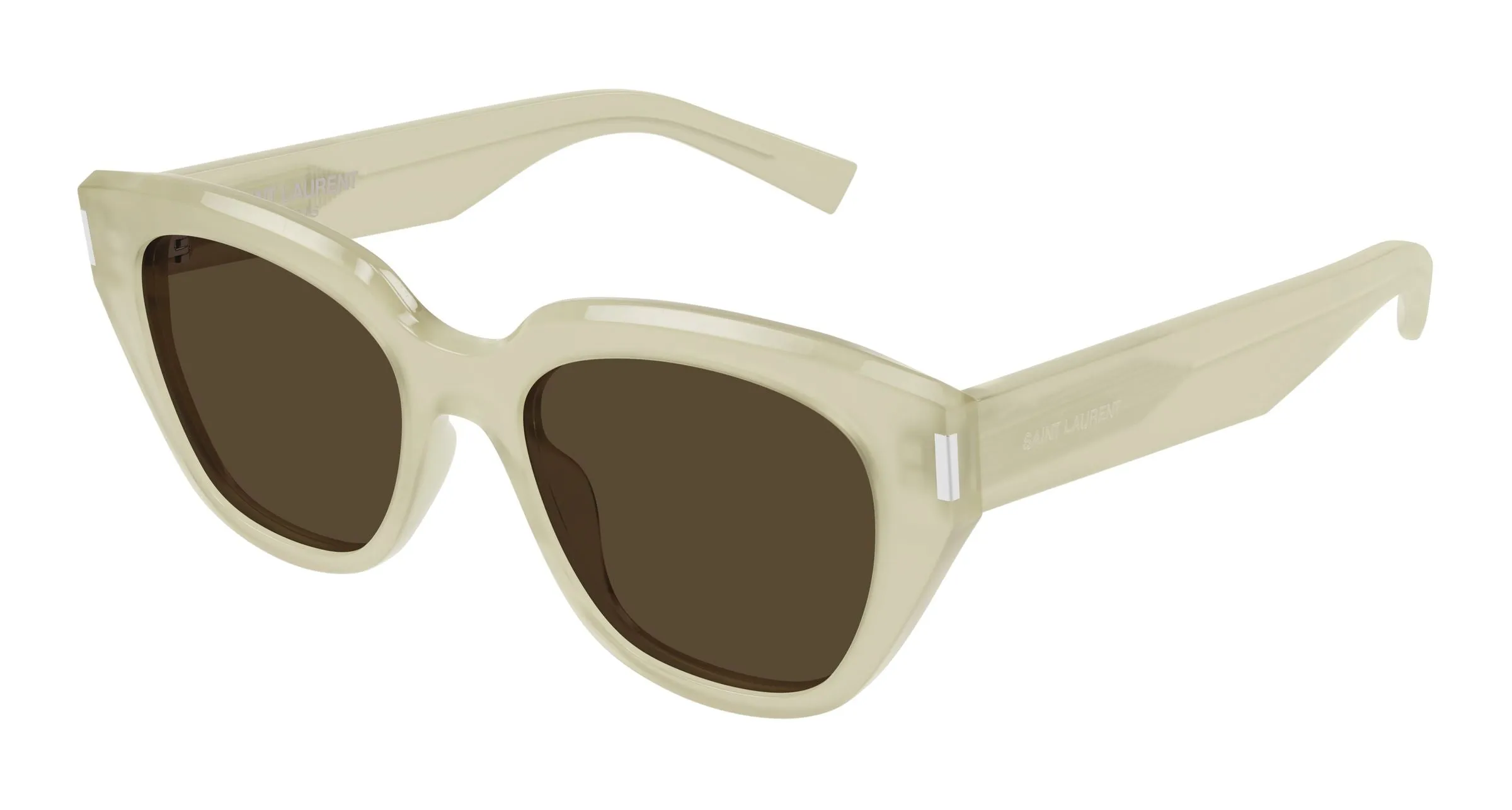 SAINT LAURENT SL 827 004 Occhiali da sole Acetato Avorio Marrone Cat Eye - immagine 1