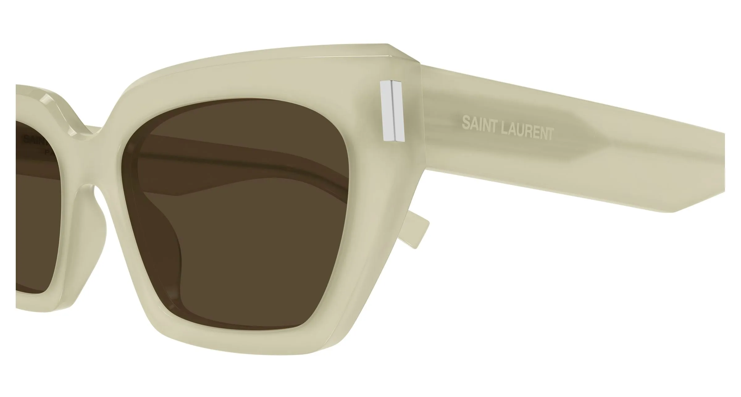 SAINT LAURENT SL 826 PAGE 004 Occhiali da sole Acetato Avorio Marrone Cat Eye - immagine 3
