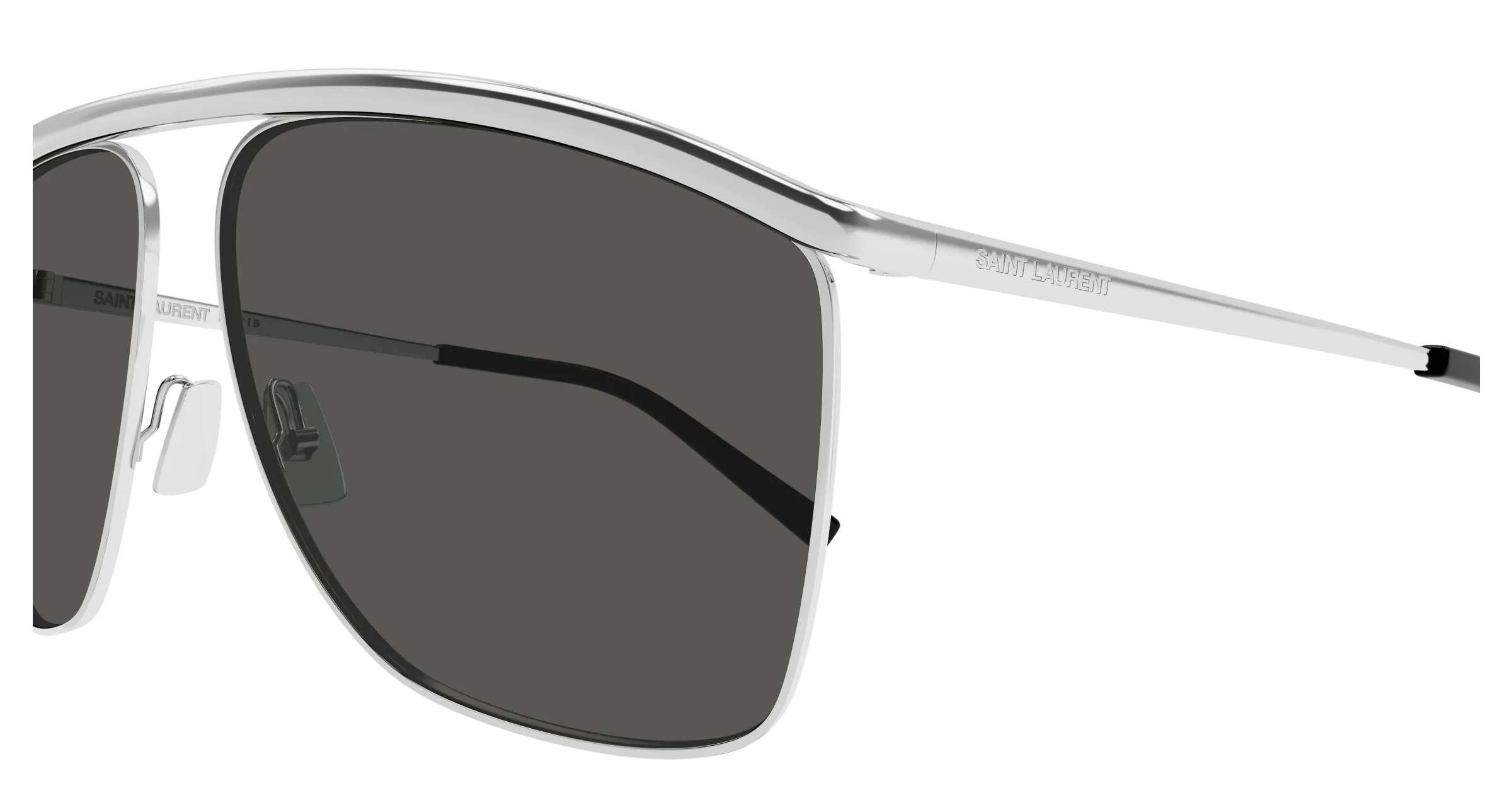 SAINT LAURENT SL 820 VICTOIRE 001 Occhiali da sole Metallo Argento Grigio Pilot - immagine 3
