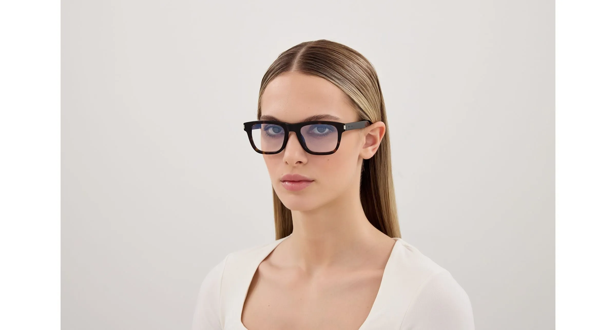 SAINT LAURENT SL 819 OPT 002 Montature da vista Acetato Havana Trasparente Squadrata - immagine 4
