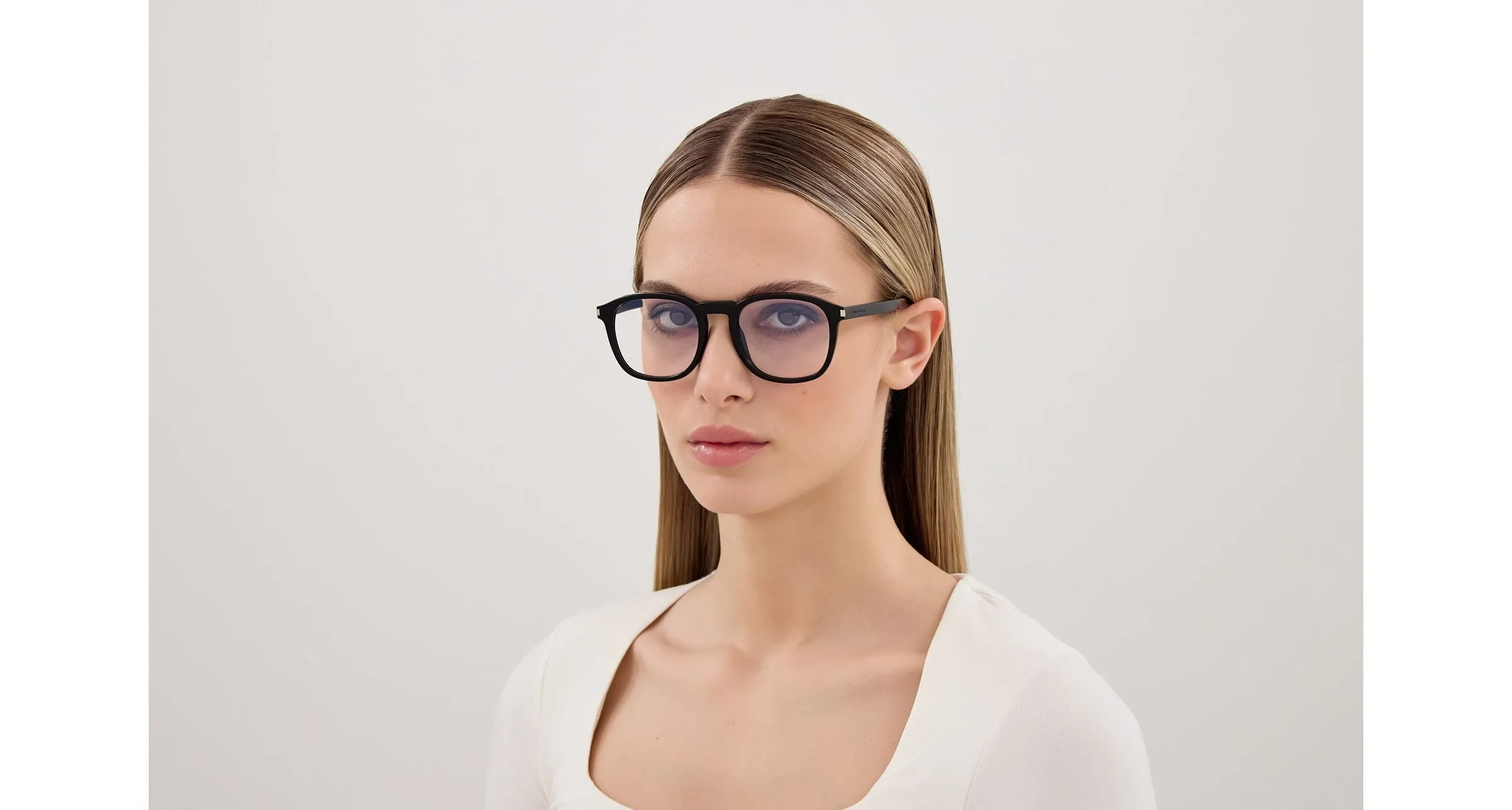 SAINT LAURENT SL 818 OPT 001 Montature da vista Acetato Nero Trasparente Rotonda ["Antiriflesso"] - immagine 4