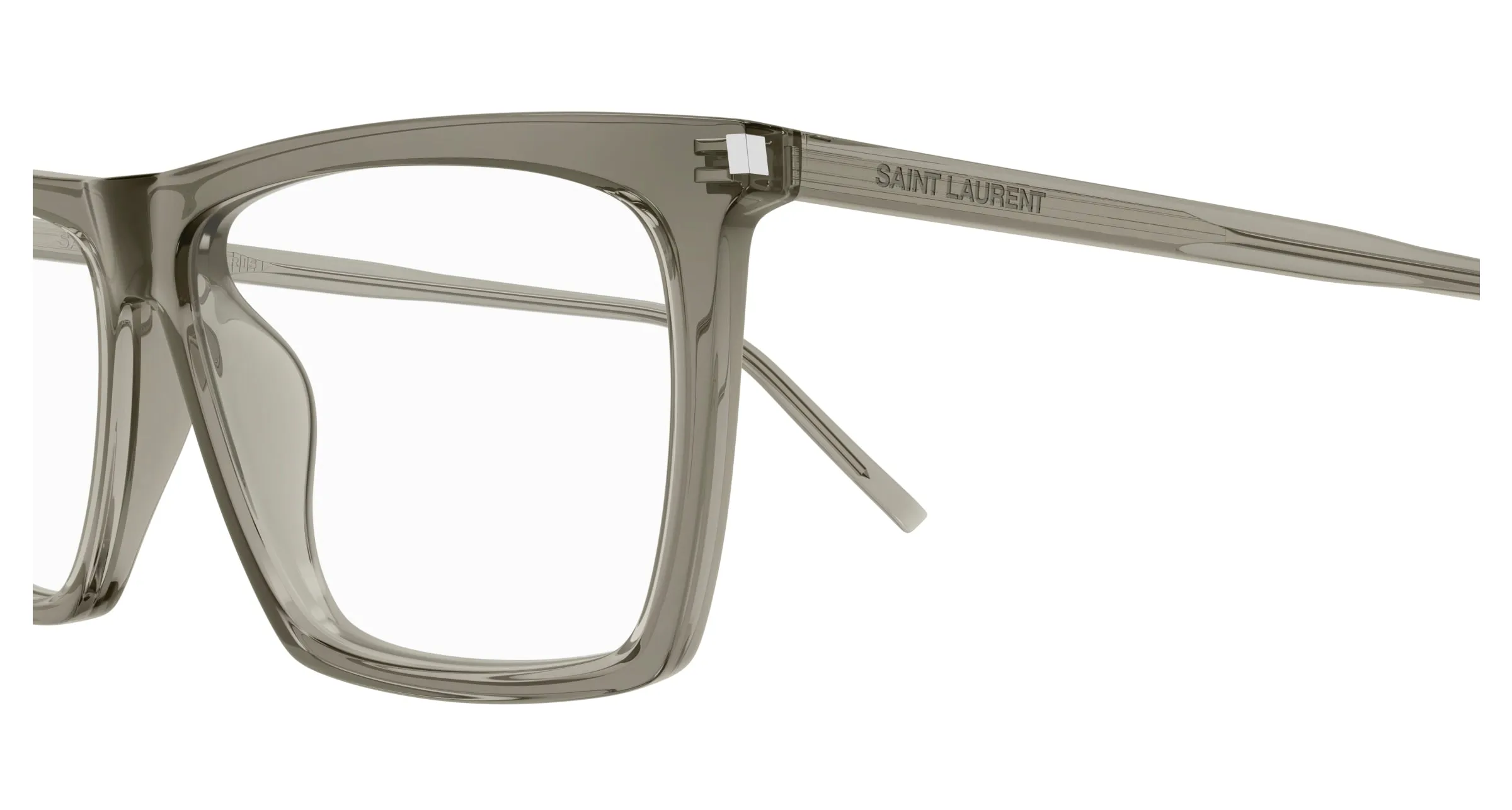 SAINT LAURENT SL 803 012 Montature da vista Acetato Marrone Trasparente Squadrata ["Antiriflesso"] - immagine 3