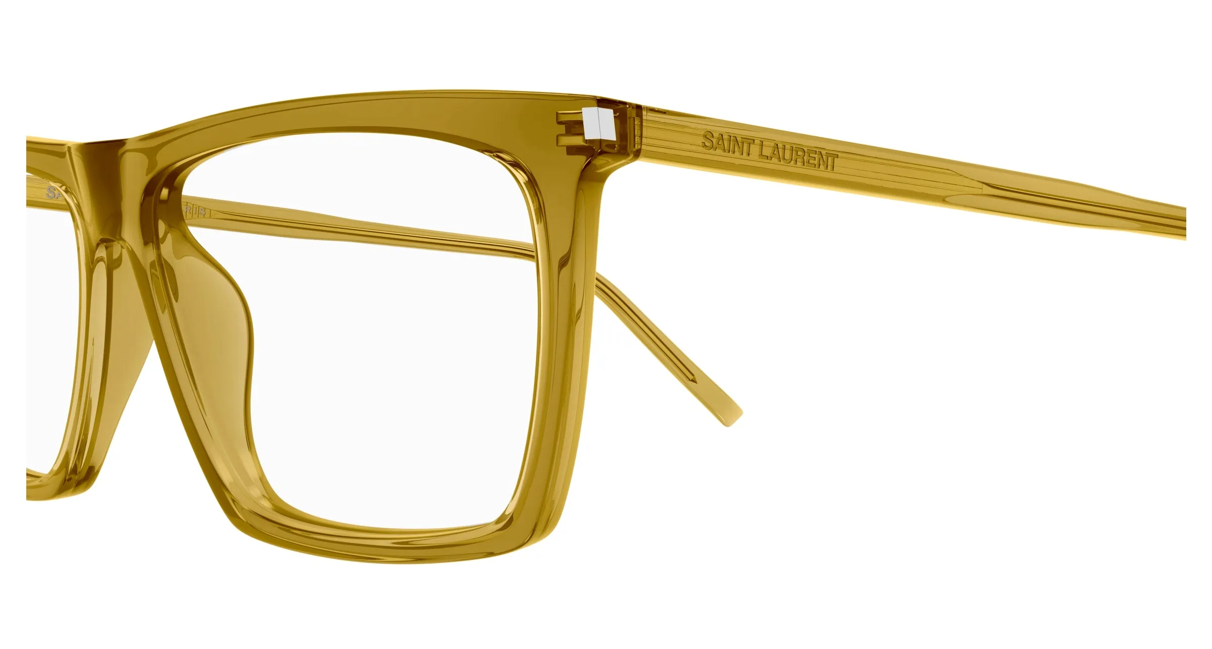 SAINT LAURENT SL 803 009 Montature da vista Acetato Verde Trasparente Squadrata ["Antiriflesso"] - immagine 3