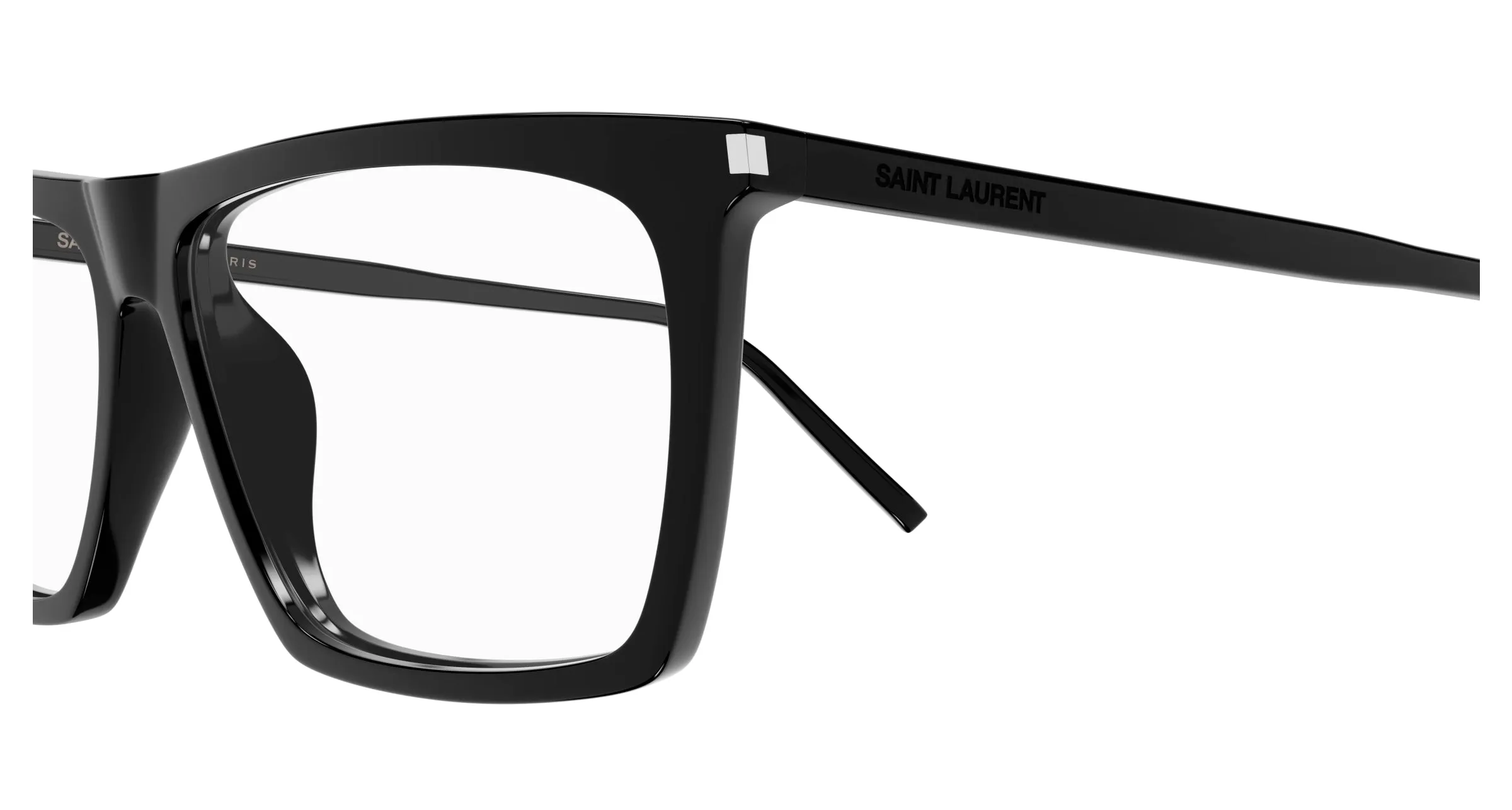 SAINT LAURENT SL 803 001 Montature da vista Acetato Nero Trasparente Squadrata ["Antiriflesso"] - immagine 3