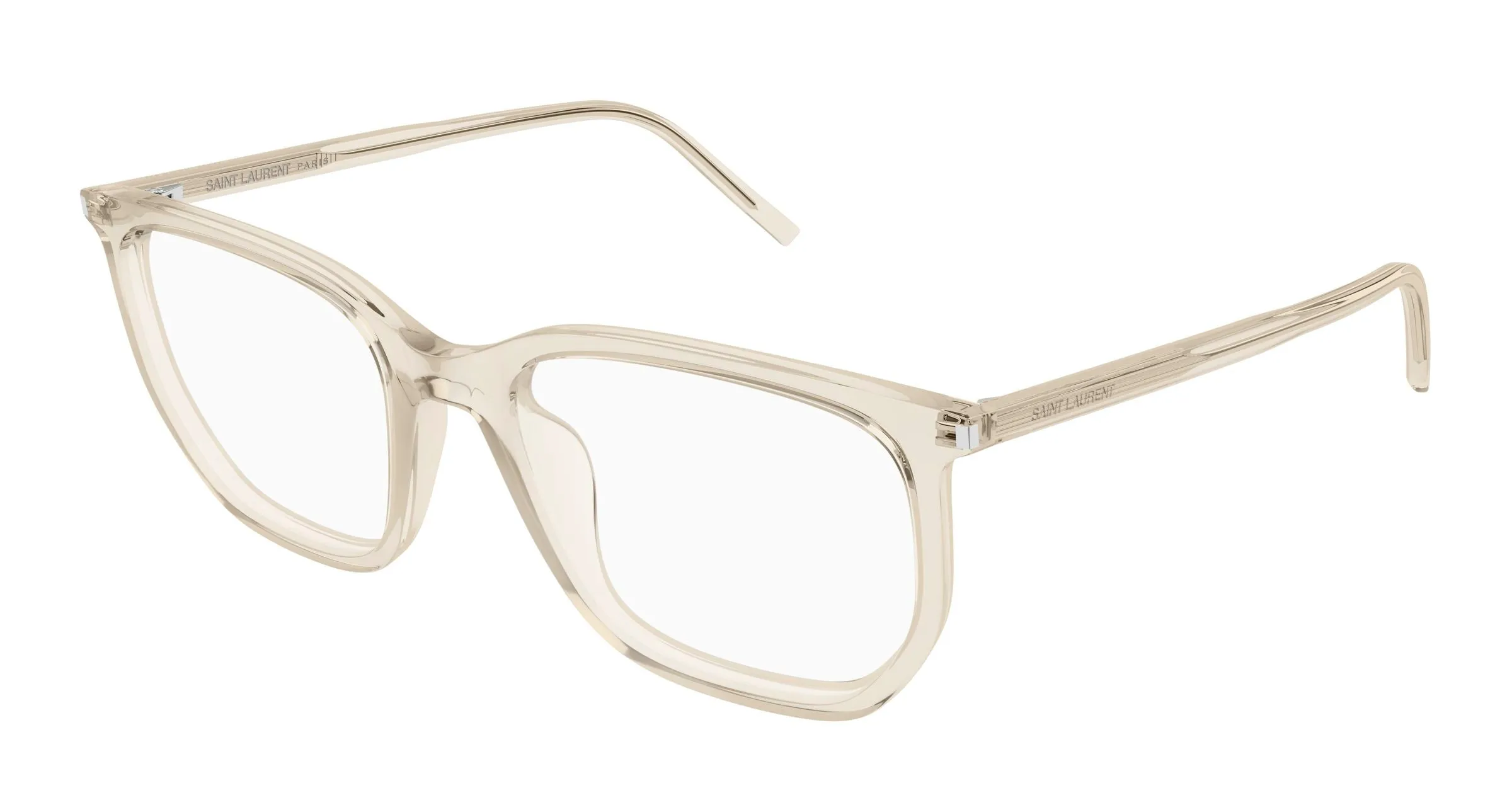 SAINT LAURENT SL 802 004 Montature da vista Acetato Beige Trasparente Geometrica - immagine 1
