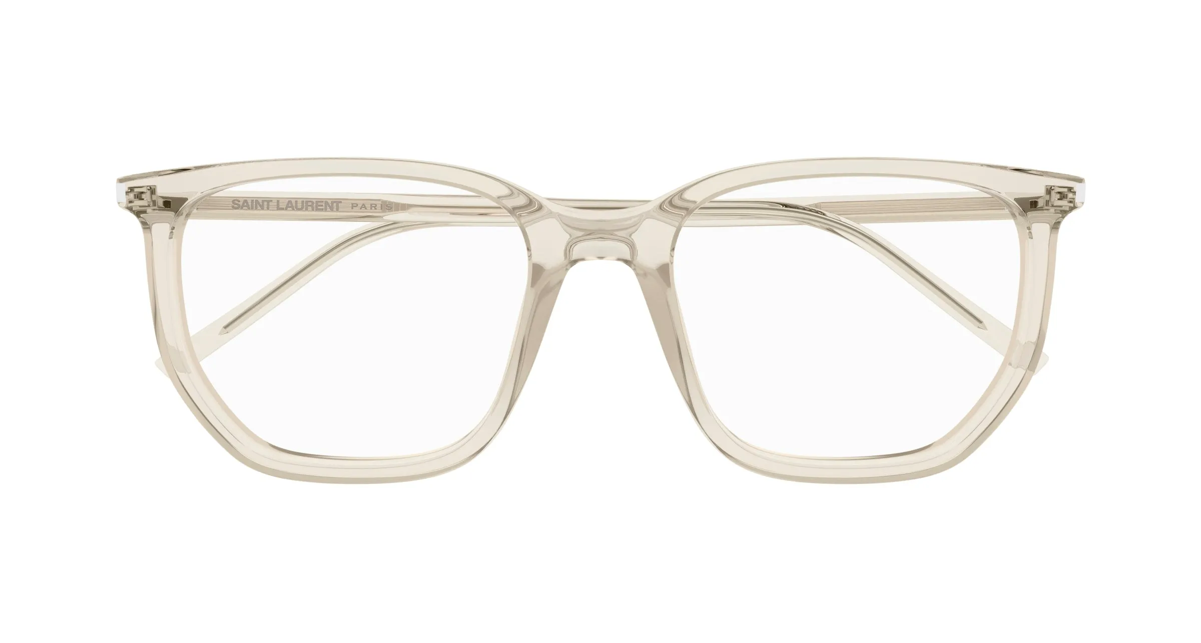SAINT LAURENT SL 802 004 Montature da vista Acetato Beige Trasparente Geometrica - immagine 2