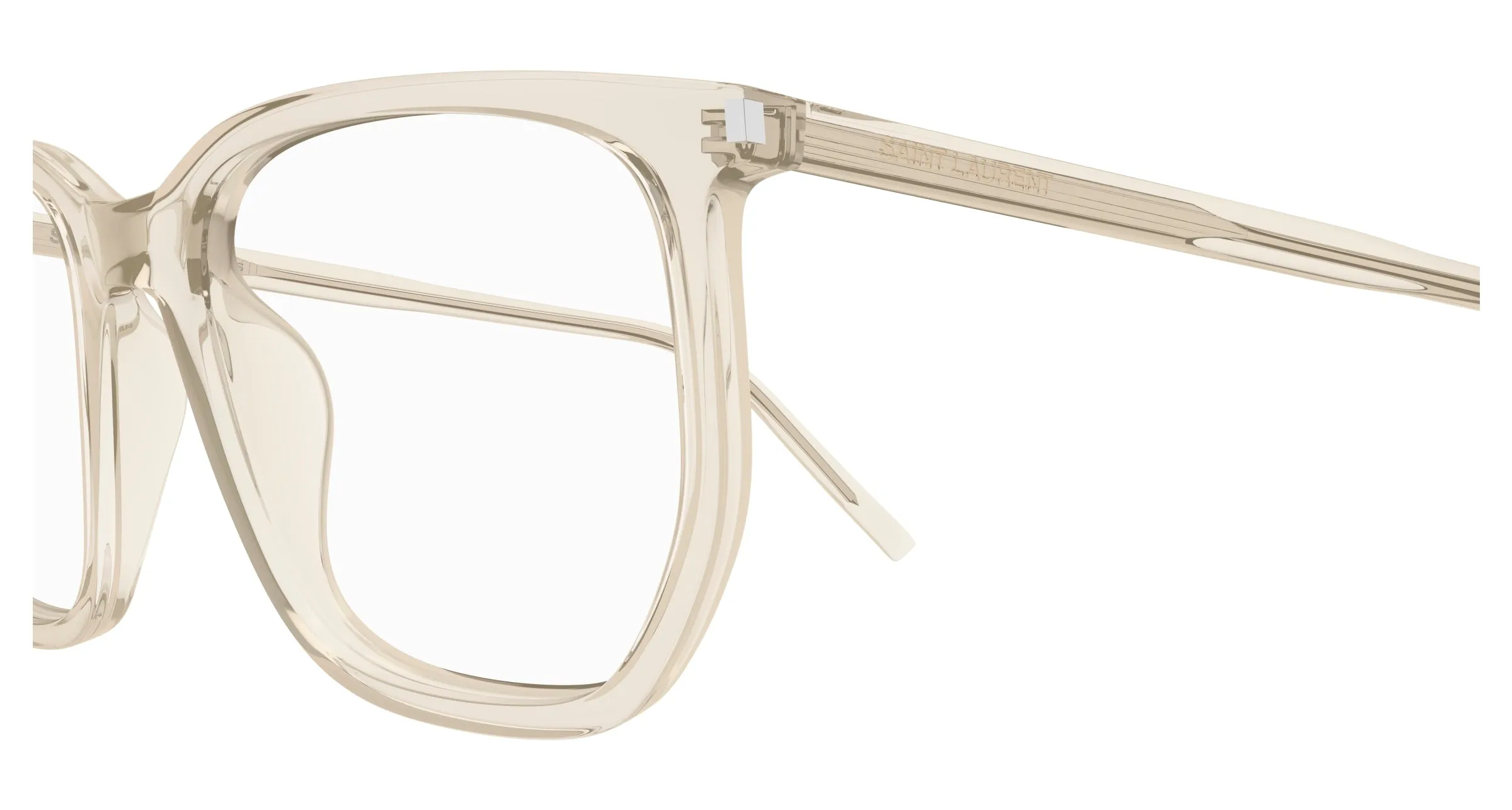 SAINT LAURENT SL 802 004 Montature da vista Acetato Beige Trasparente Geometrica - immagine 3