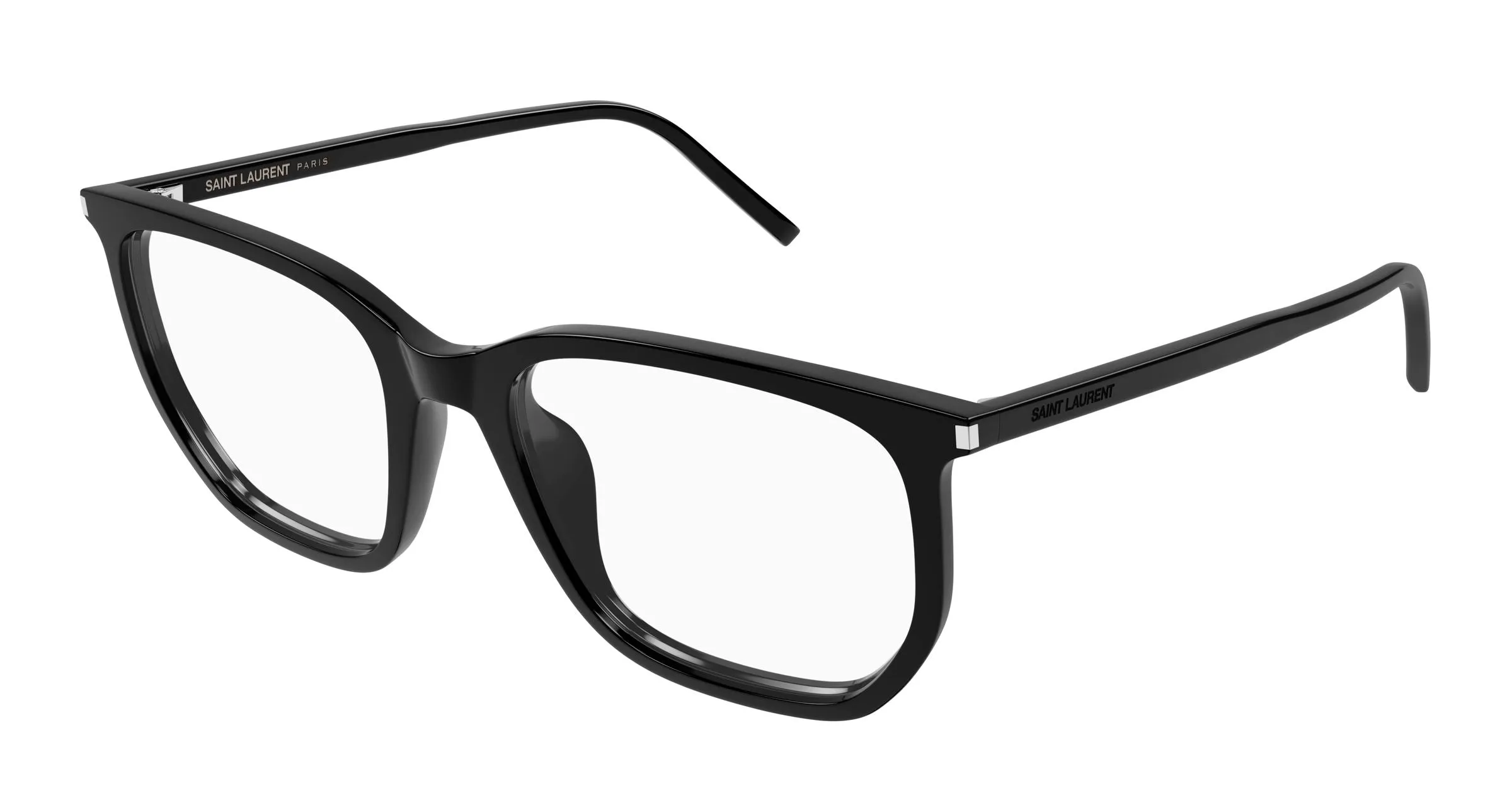 SAINT LAURENT SL 802 001 Montature da vista Acetato Nero Trasparente Geometrica - immagine 1