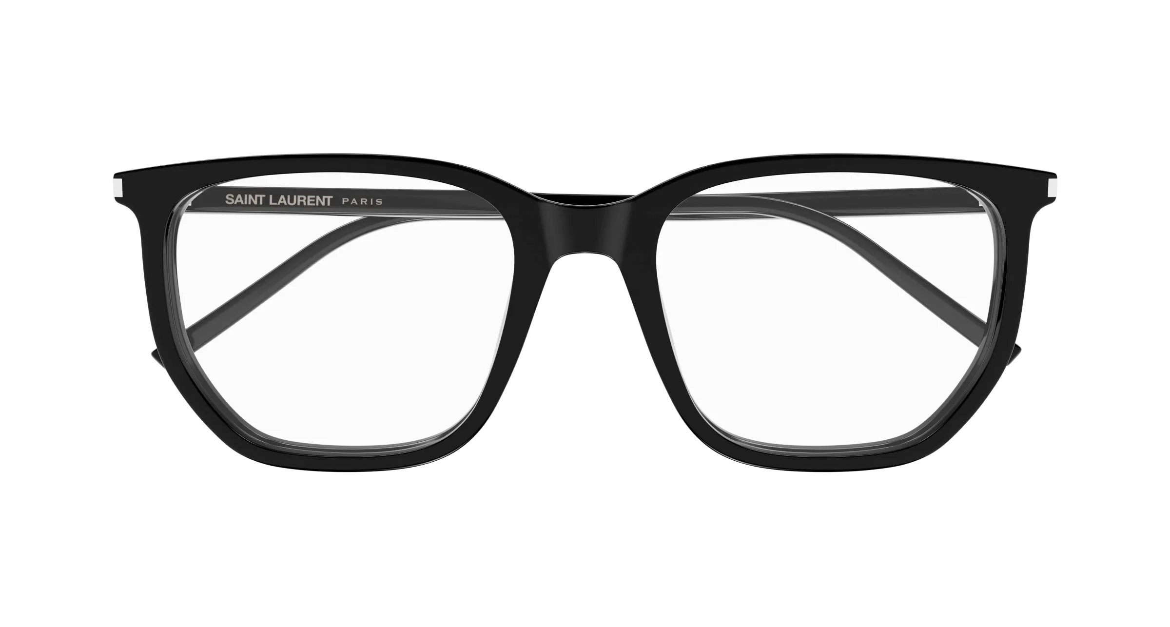 SAINT LAURENT SL 802 001 Montature da vista Acetato Nero Trasparente Geometrica - immagine 2