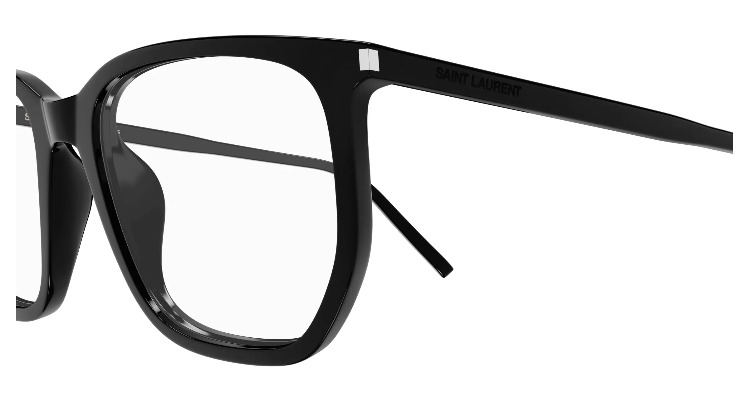 SAINT LAURENT SL 802 001 Montature da vista Acetato Nero Trasparente Geometrica - immagine 3