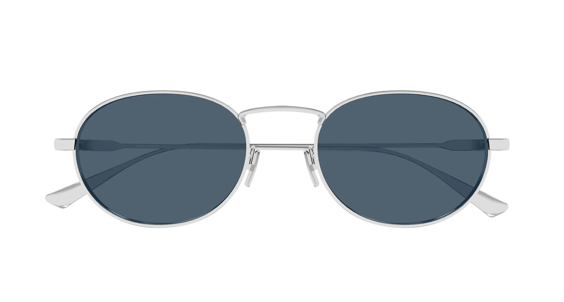 SAINT LAURENT SL 799 005 Occhiali da sole Metallo Argento Blu Rotonda - immagine 2