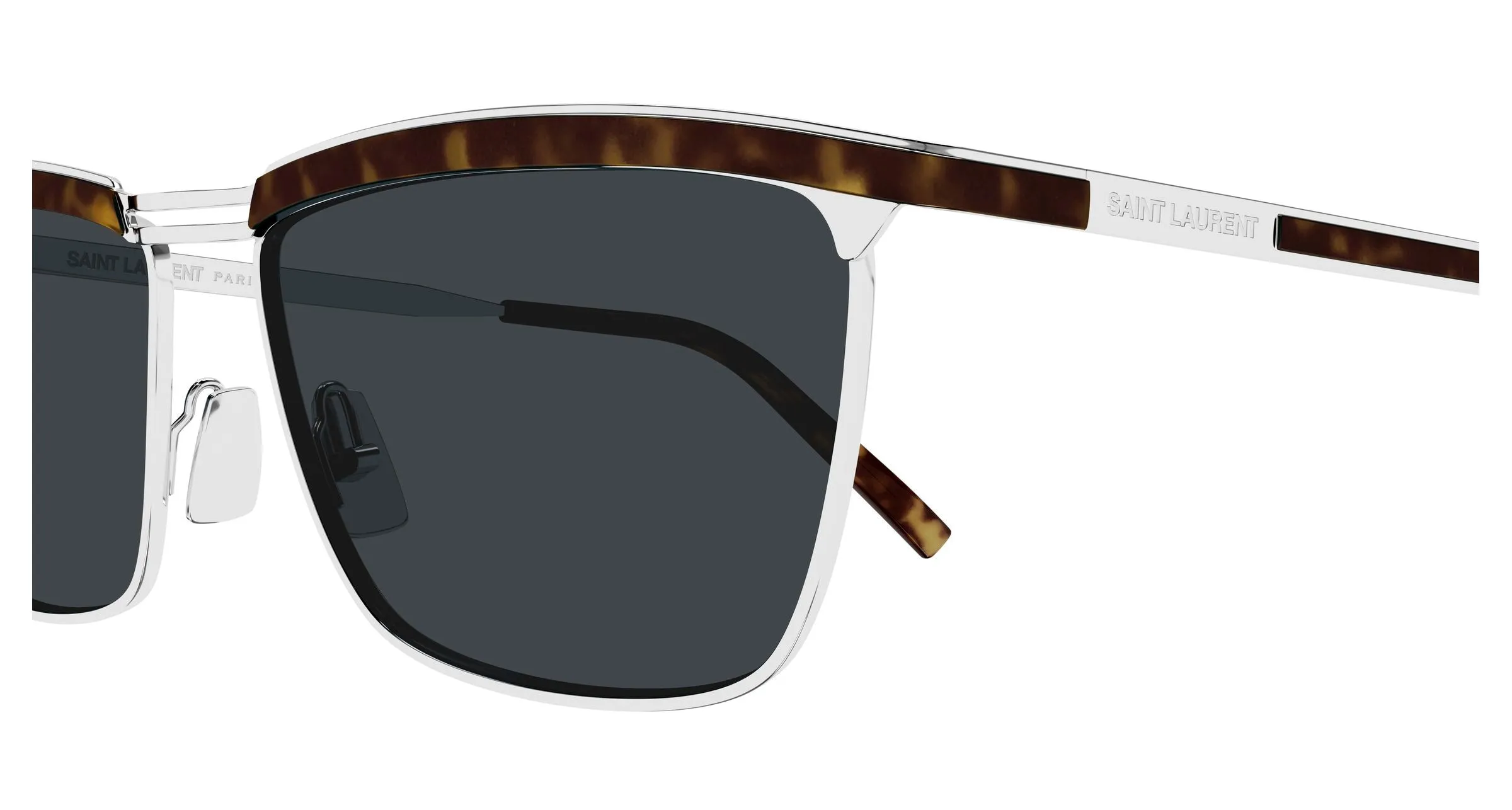 SAINT LAURENT SL 795 JOE 002 Occhiali da sole Metallo Argento Grigio Squadrata - immagine 3