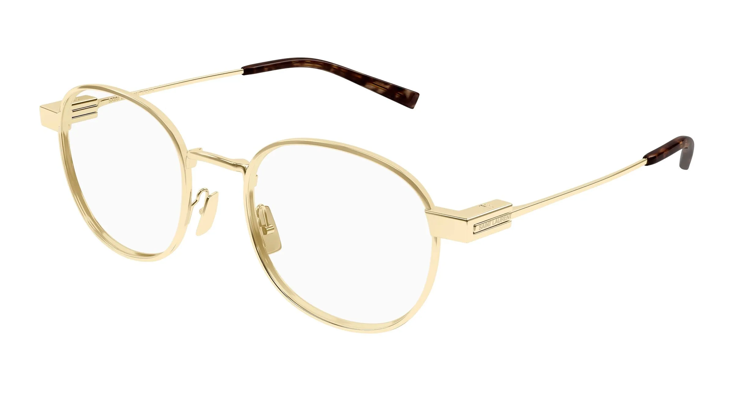 SAINT LAURENT SL 785 002 Montature da vista Metallo Oro Trasparente Rotonda - immagine 1