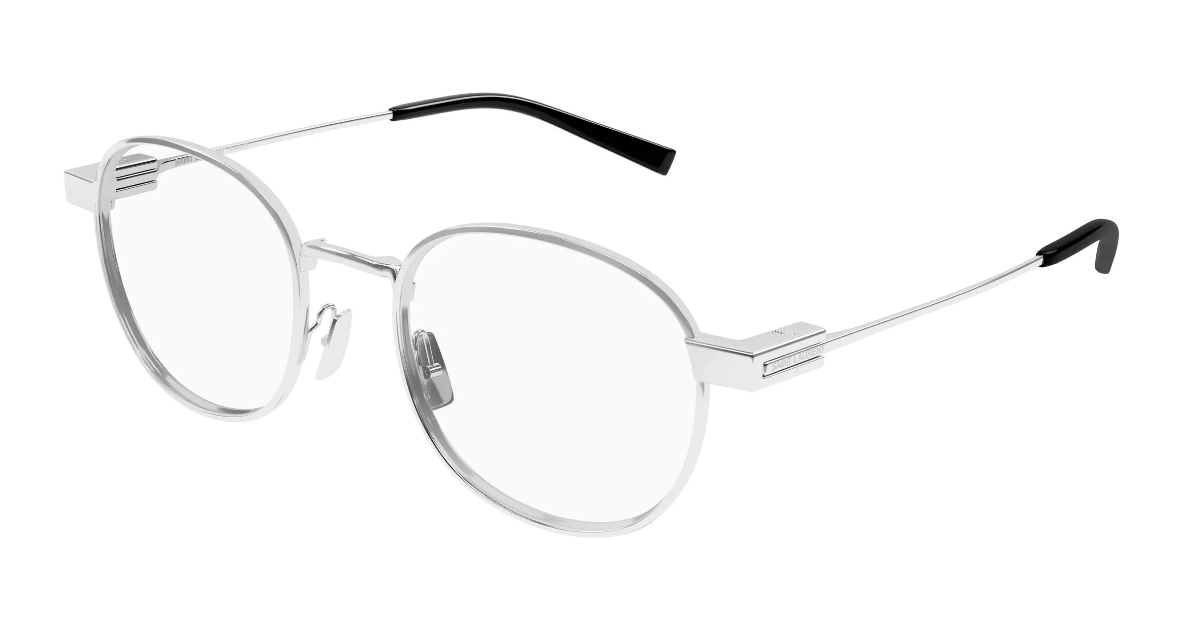 SAINT LAURENT SL 785 001 Montature da vista Metallo Argento Trasparente Rotonda - immagine 1