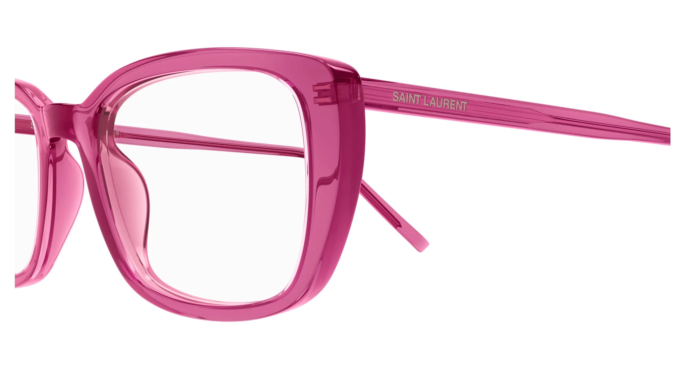 SAINT LAURENT SL 776 011 Montature da vista Acetato Rosa Trasparente Squadrata ["Antiriflesso"] - immagine 3
