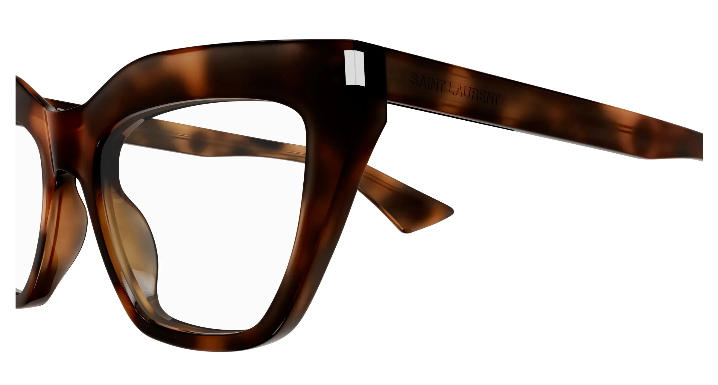 SAINT LAURENT SL 760 003 Montature da vista Acetato Havana Trasparente Cat Eye ["Antiriflesso"] - immagine 3