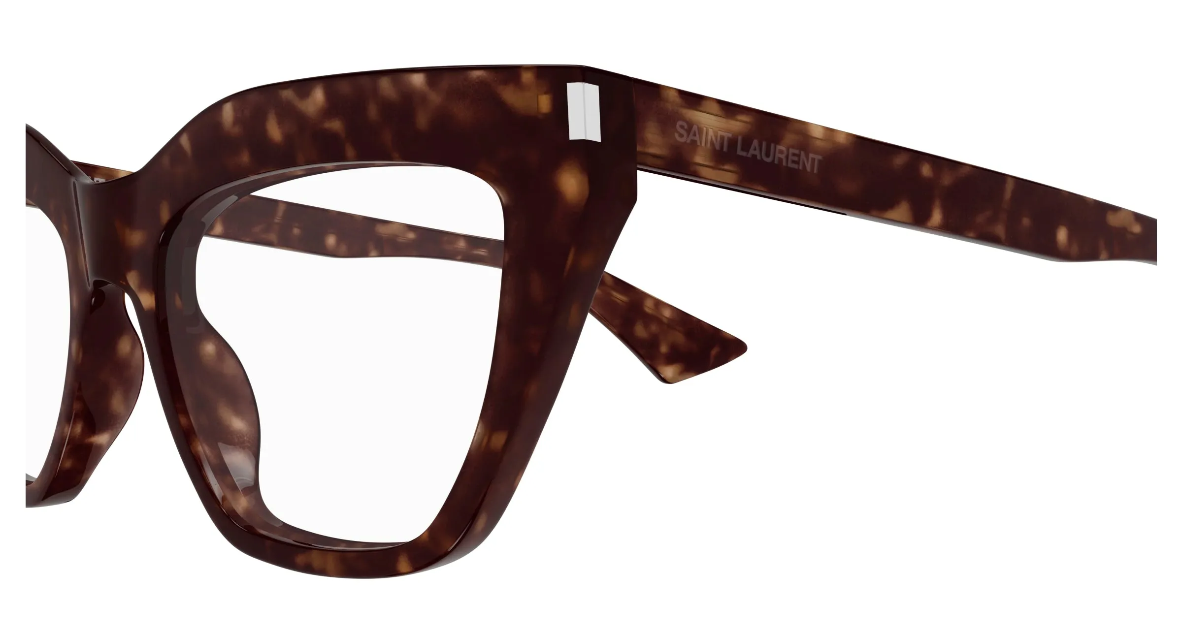 SAINT LAURENT SL 760 002 Montature da vista Acetato Havana Trasparente Cat Eye ["Antiriflesso"] - immagine 3
