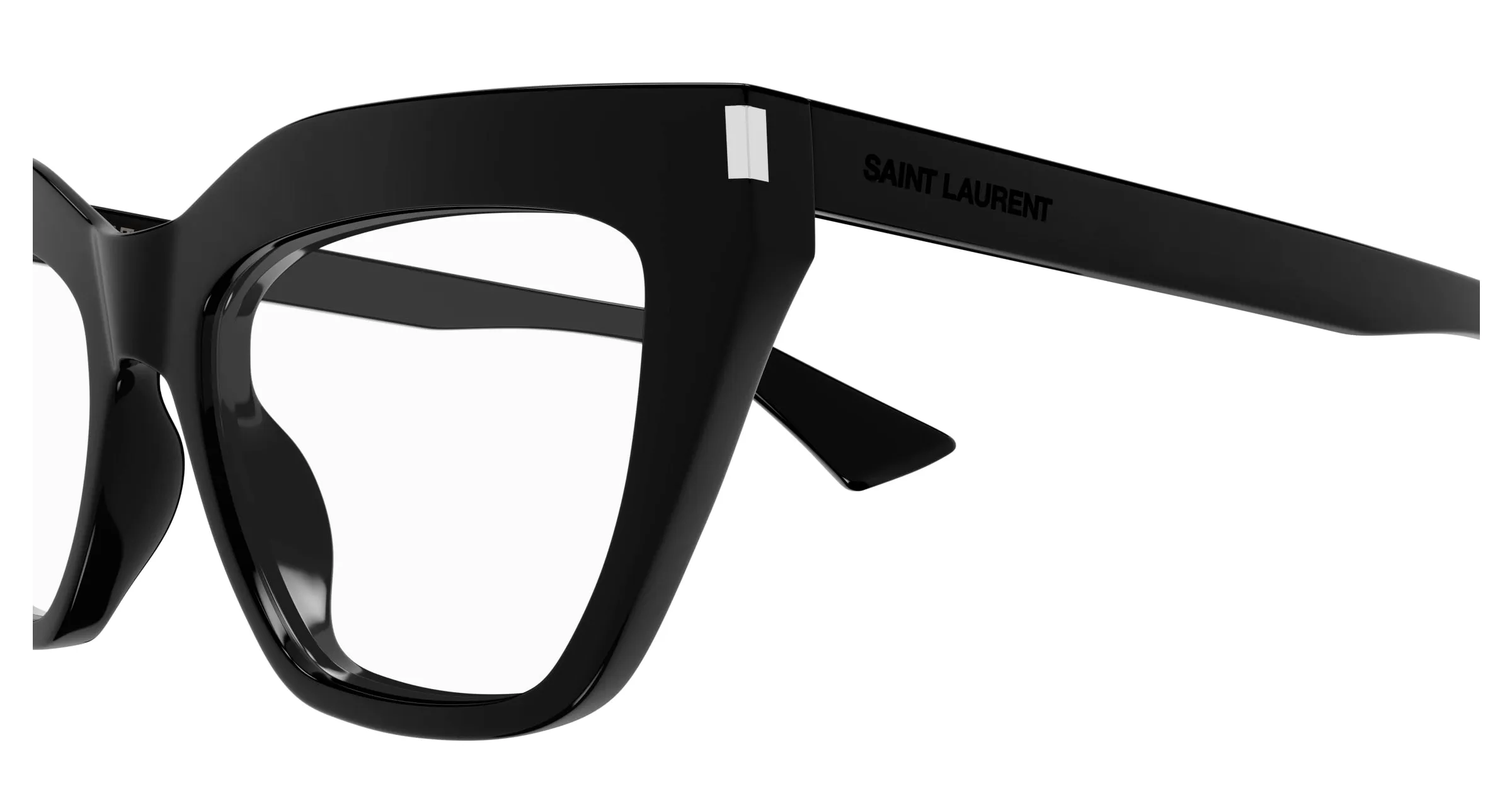 SAINT LAURENT SL 760 001 Montature da vista Acetato Nero Trasparente Cat Eye ["Antiriflesso"] - immagine 3