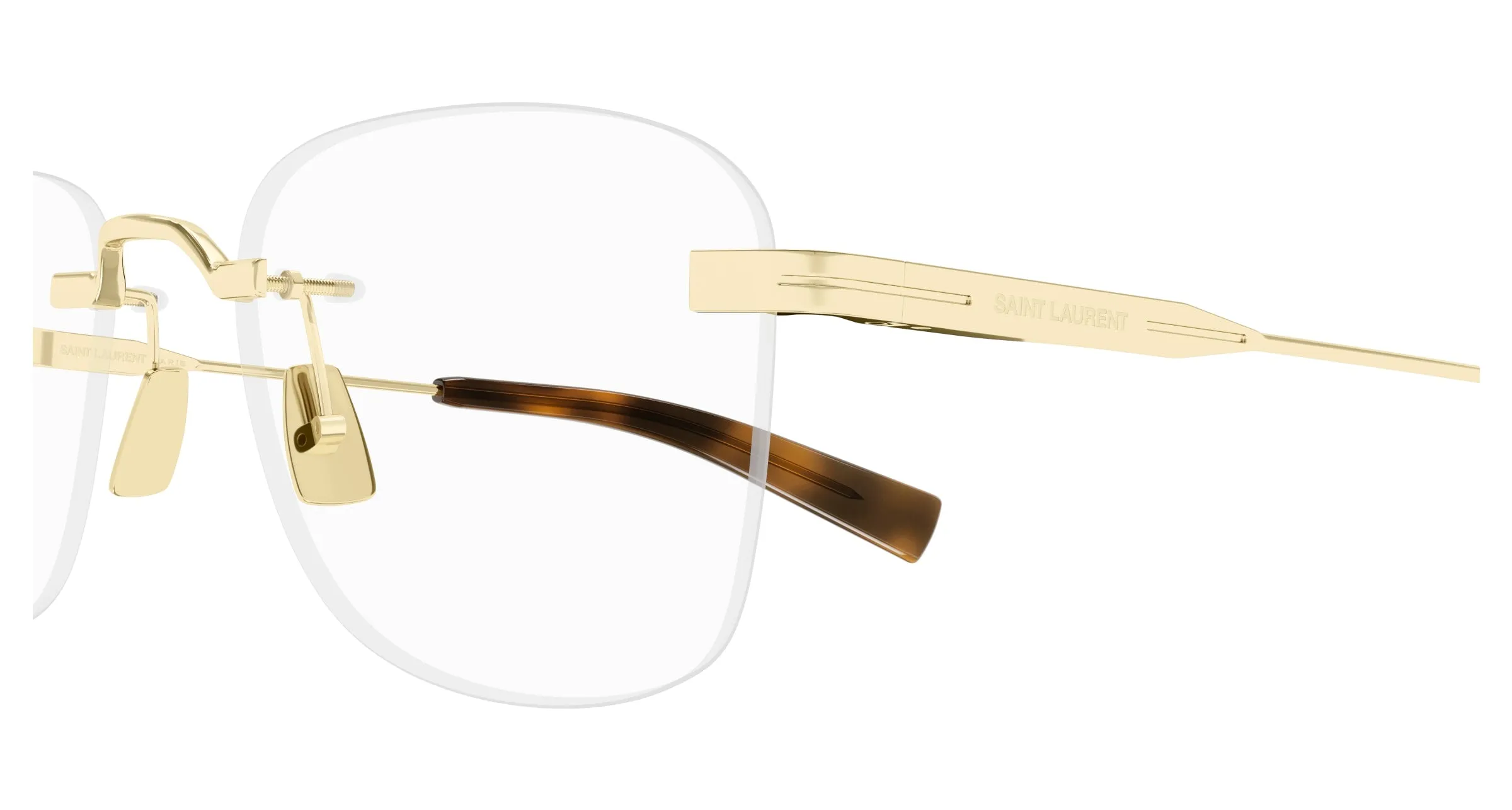 SAINT LAURENT SL 744 002 Montature da vista Metallo Oro Trasparente Rotonda - immagine 3