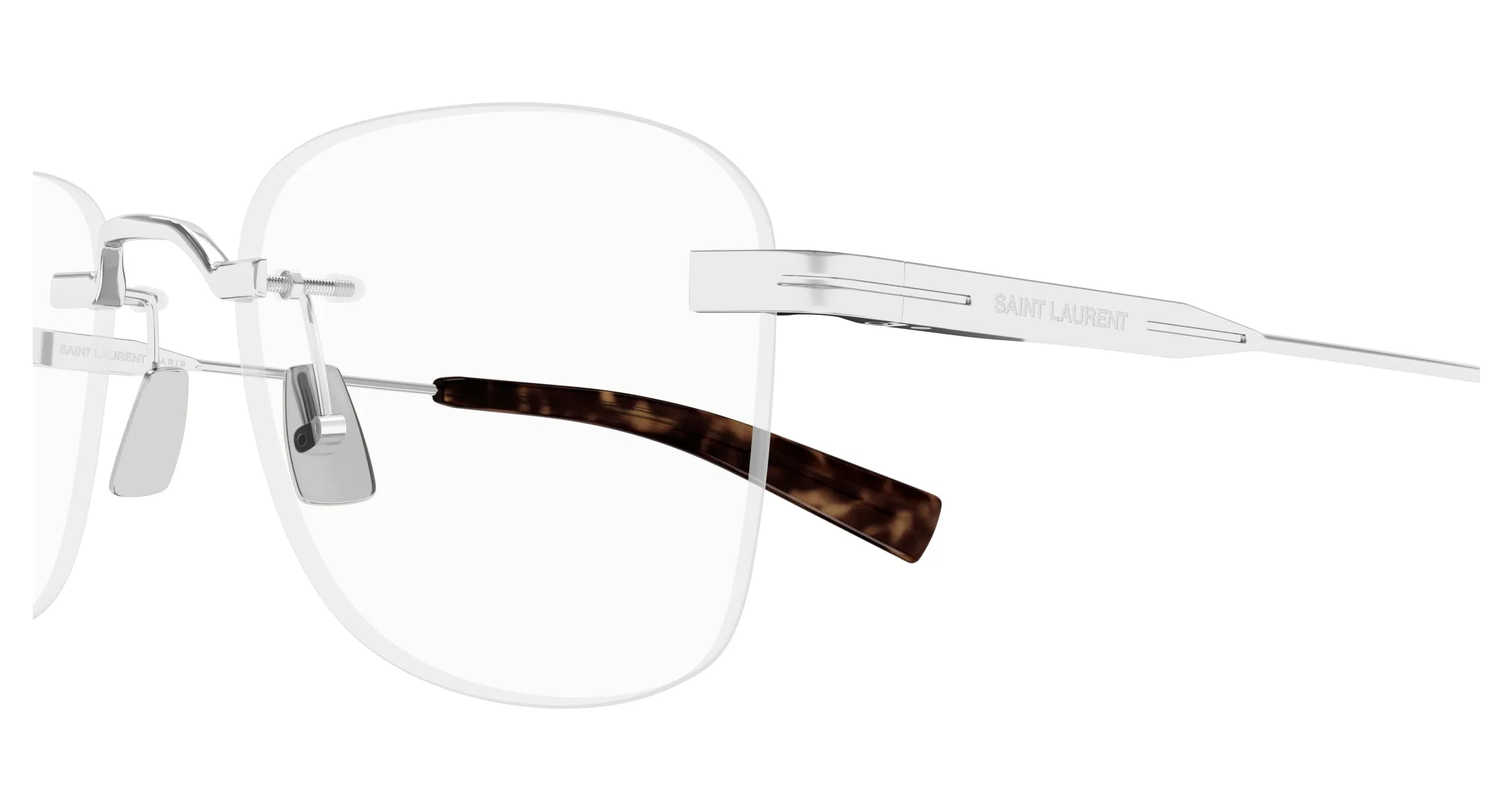 SAINT LAURENT SL 744 001 Montature da vista Metallo Argento Trasparente Rotonda - immagine 3