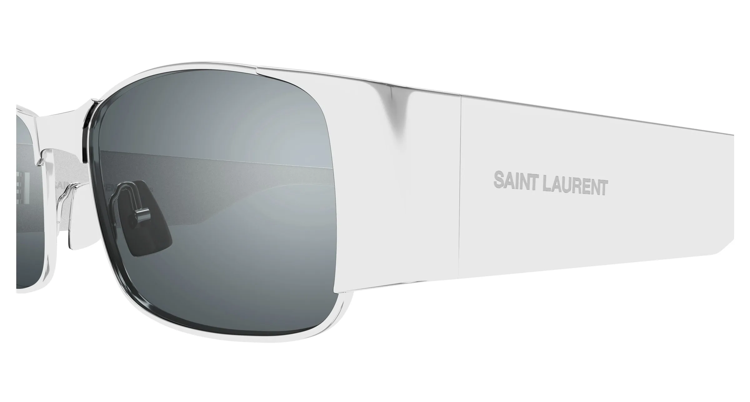 SAINT LAURENT SL 738 001 Occhiali da sole Metallo Argento Argento Squadrata - immagine 3