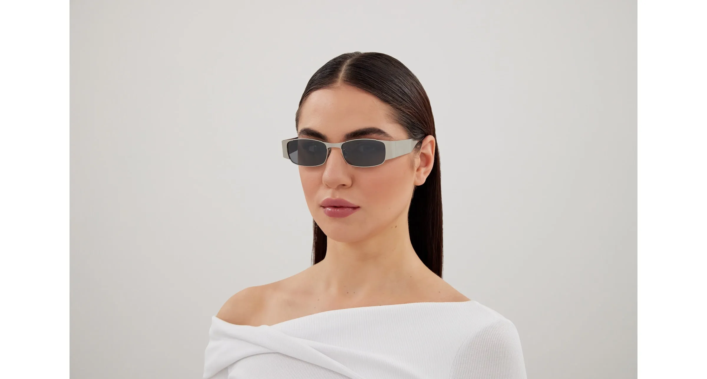 SAINT LAURENT SL 738 001 Occhiali da sole Metallo Argento Argento Squadrata - immagine 4