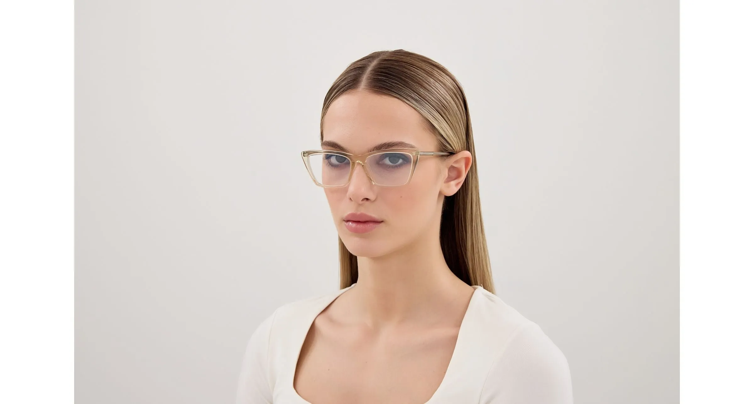 SAINT LAURENT SL 737 MICA THIN OPT 007 Montature da vista Acetato Giallo Trasparente Squadrata ["Antiriflesso"] - immagine 4