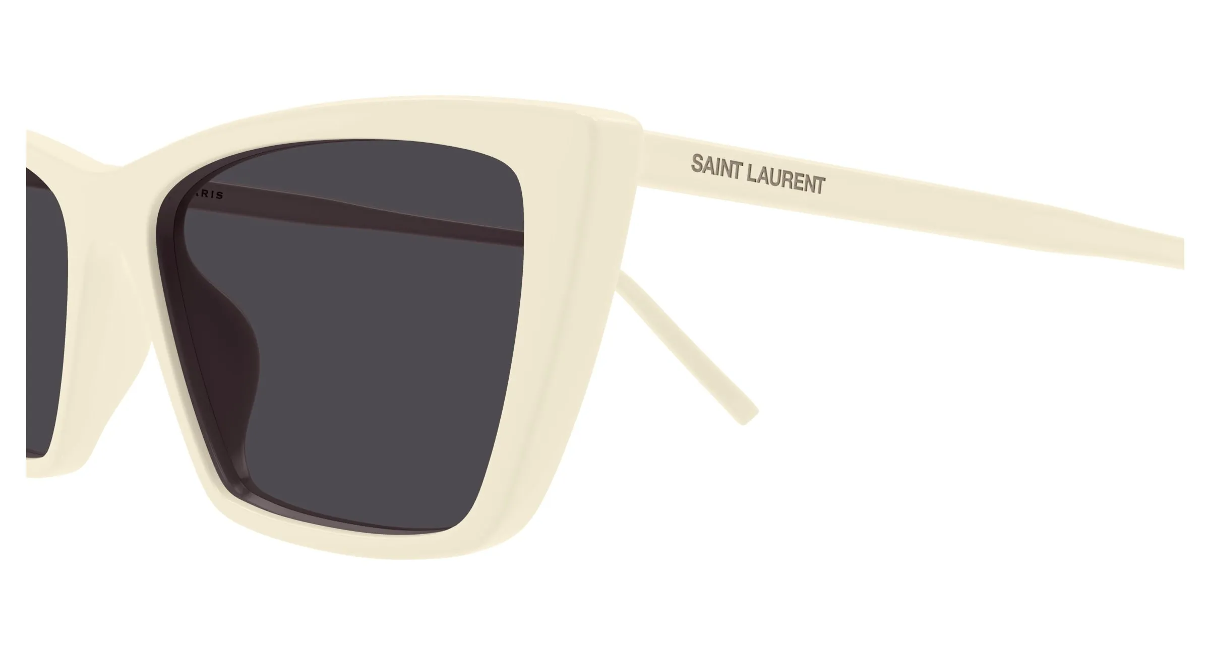 SAINT LAURENT SL 737 MICA THIN 005 Occhiali da sole Acetato Avorio Nero Squadrata - immagine 3