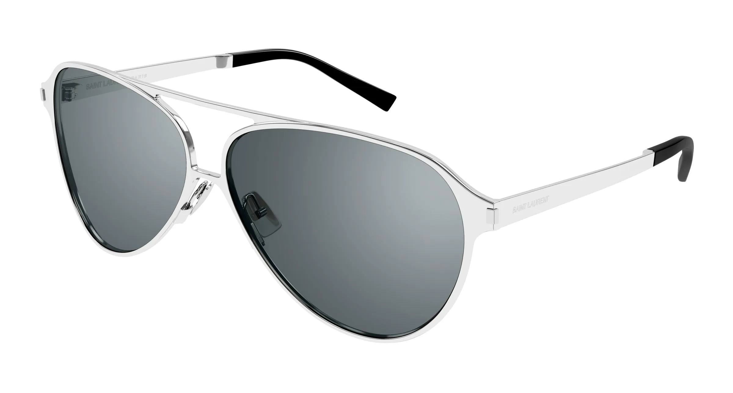 SAINT LAURENT SL 734 003 Occhiali da sole Metallo Argento Argento Rotonda - immagine 1