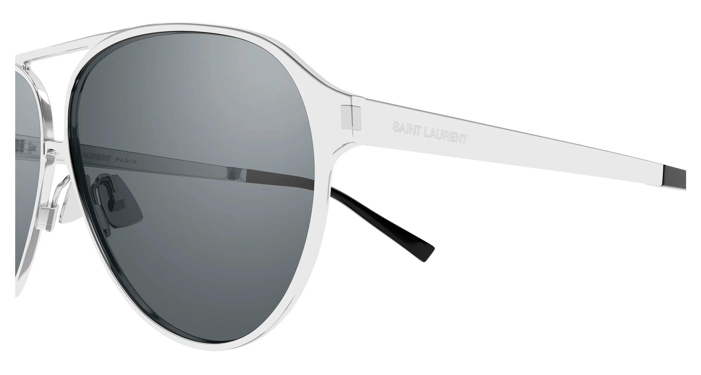 SAINT LAURENT SL 734 003 Occhiali da sole Metallo Argento Argento Rotonda - immagine 3
