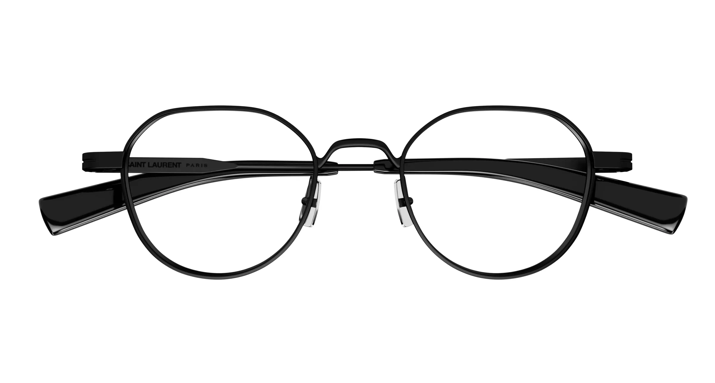 SAINT LAURENT SL 730 001 Montature da vista Metallo Nero Trasparente Rotonda ["Antiriflesso"] - immagine 2