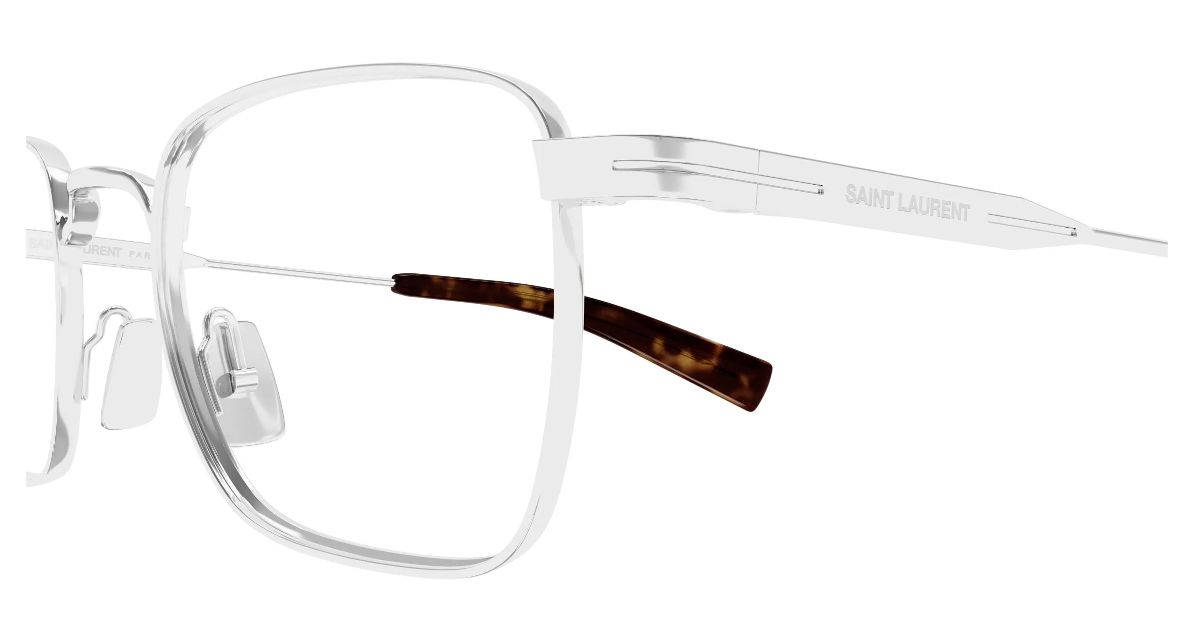 SAINT LAURENT SL 729 002 Montature da vista Metallo Argento Trasparente Squadrata ["Antiriflesso"] - immagine 3